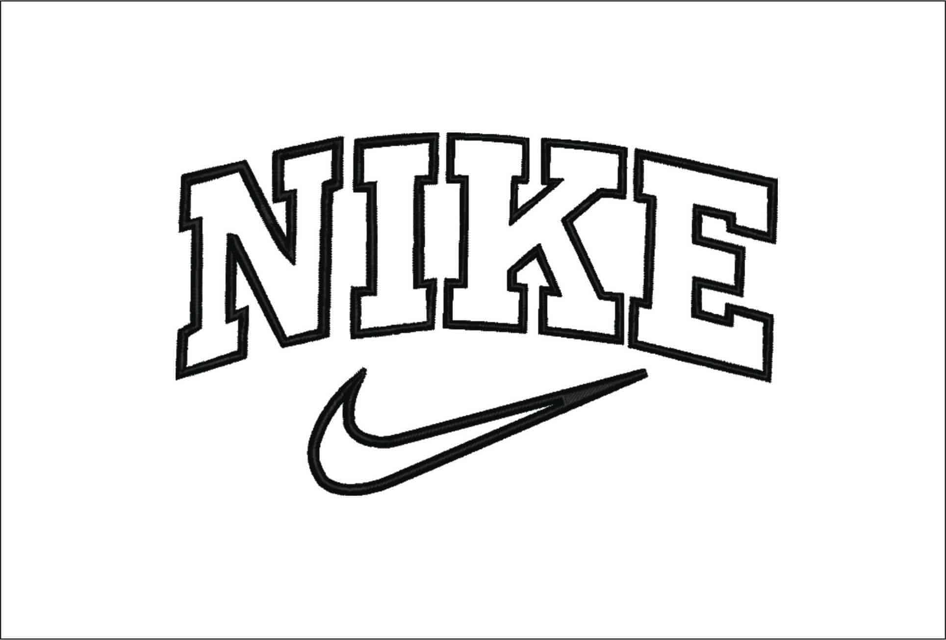 Nike Curved Embroidery design file - instant download