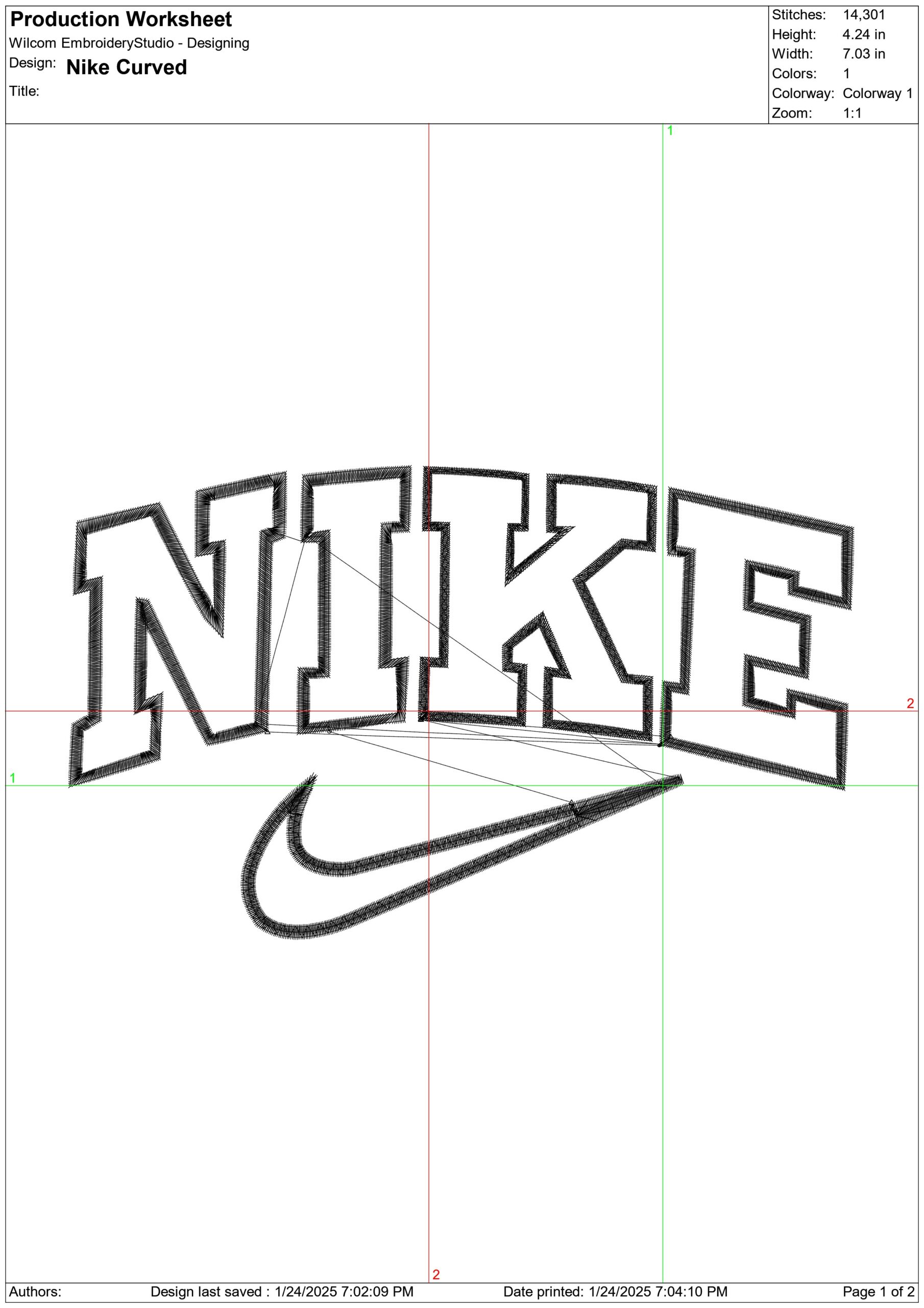 Nike Curved Embroidery design file - instant download — view 2