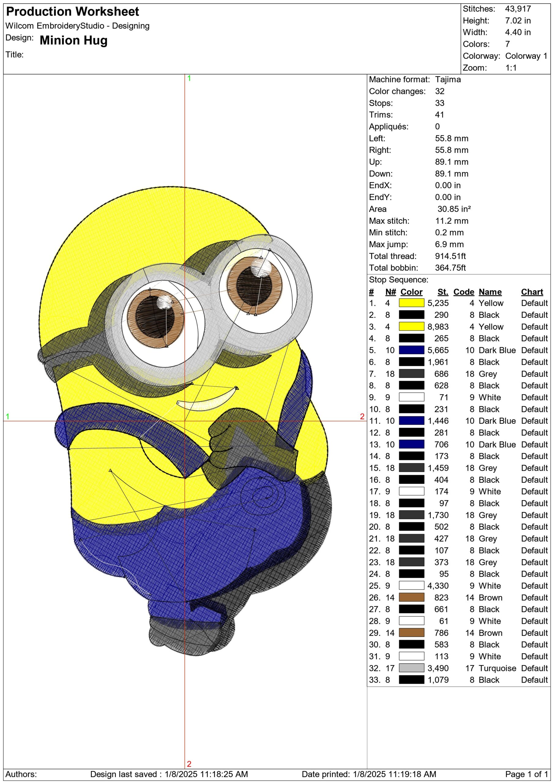 Minion Hug - embroidery design file - instant download — view 2
