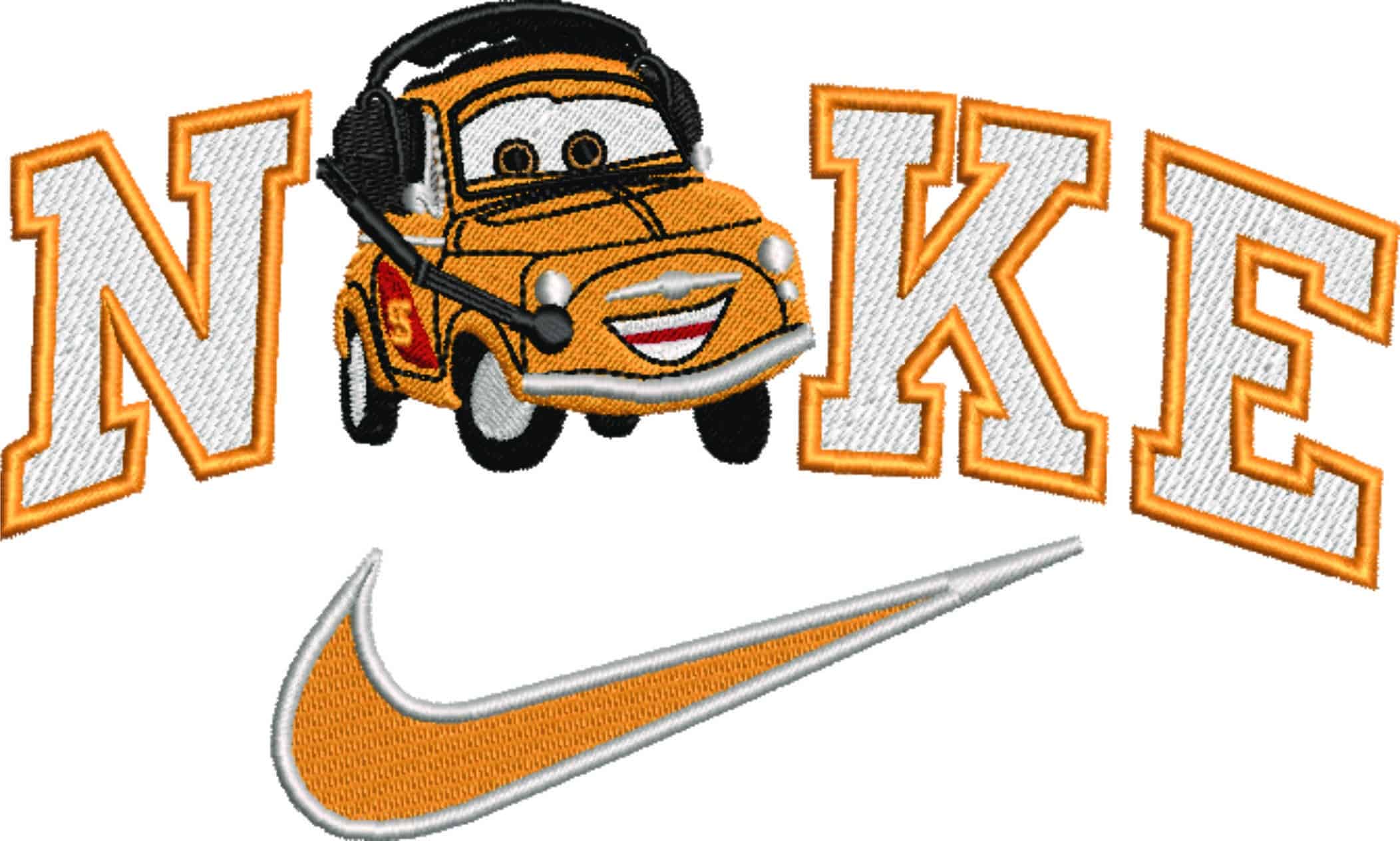 Nike Swoosh Cars - Luigi - Nike embroidery design file - instant download — view 4