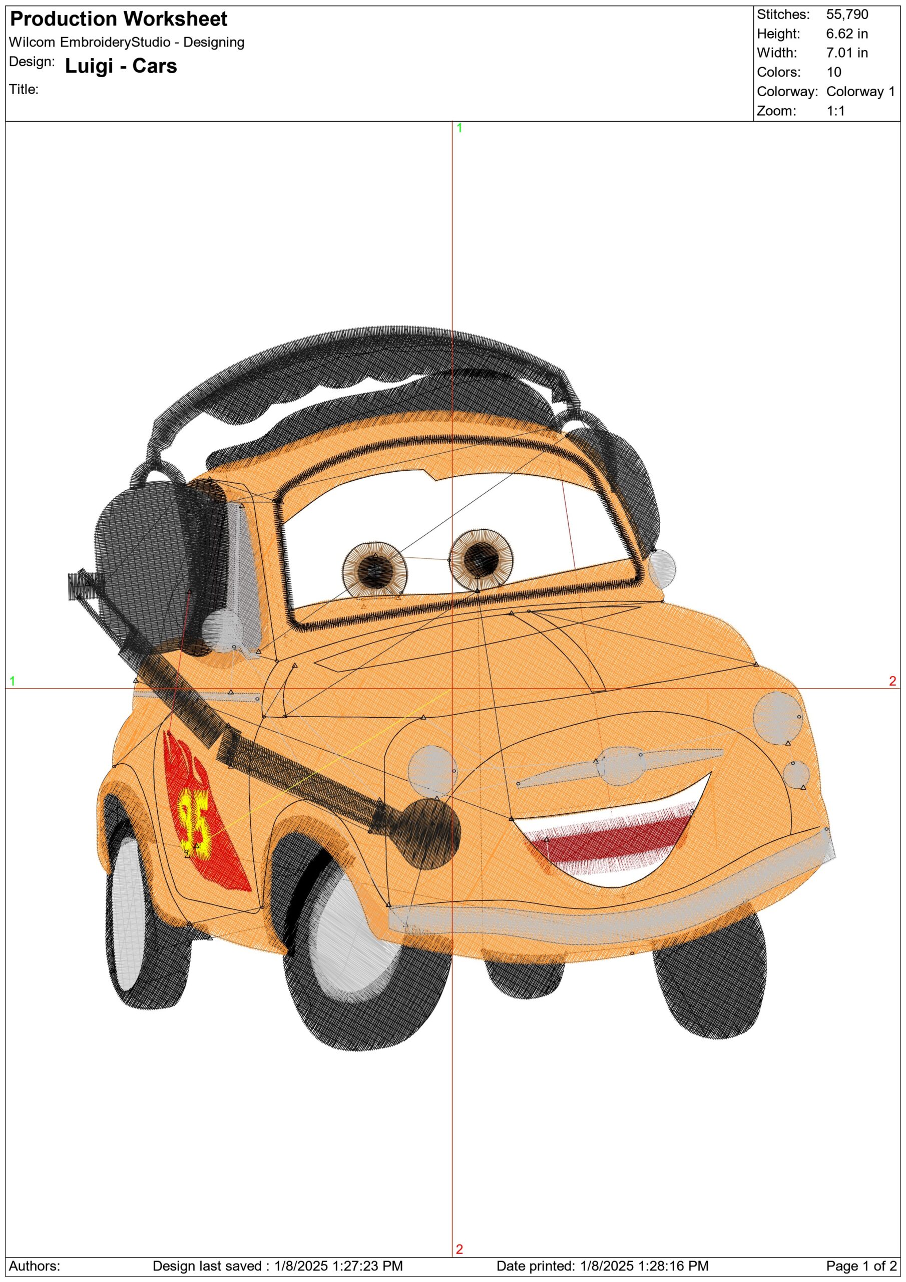 Cars - Luigi - Nike embroidery design file - instant download — view 2
