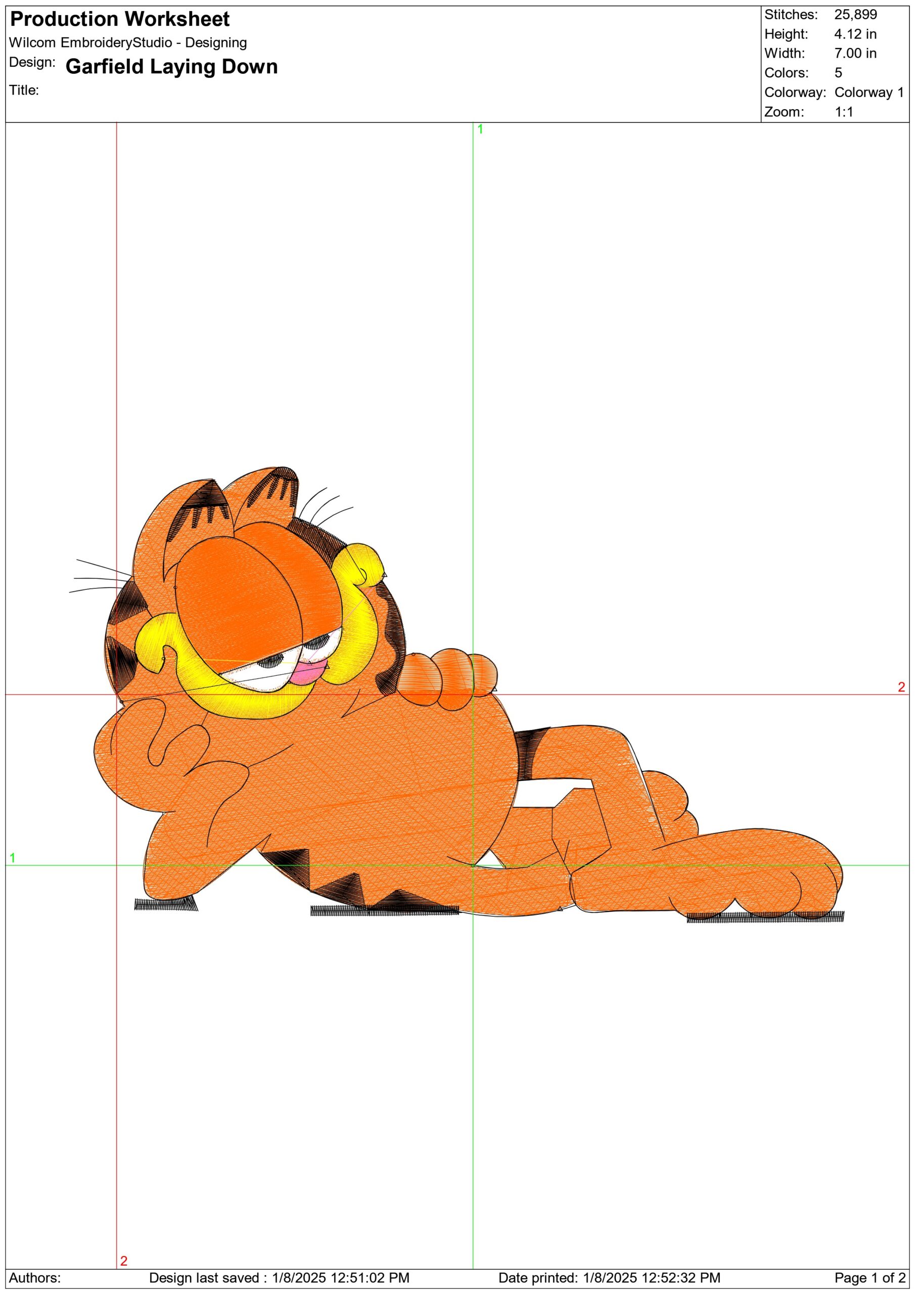 Garfield - Nike embroidery design file - instant download in a frame — view 2