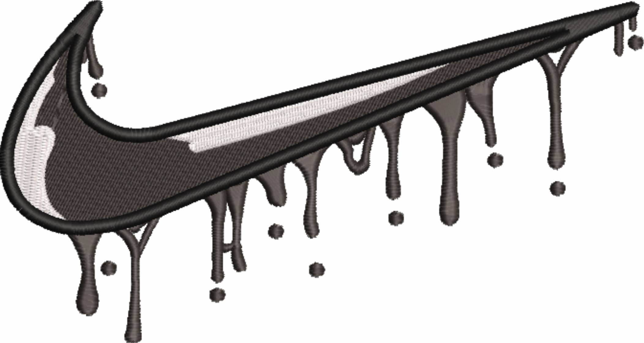 Nike Swoosh dripping Swoosh- Nike embroidery design file - instant download — view 4