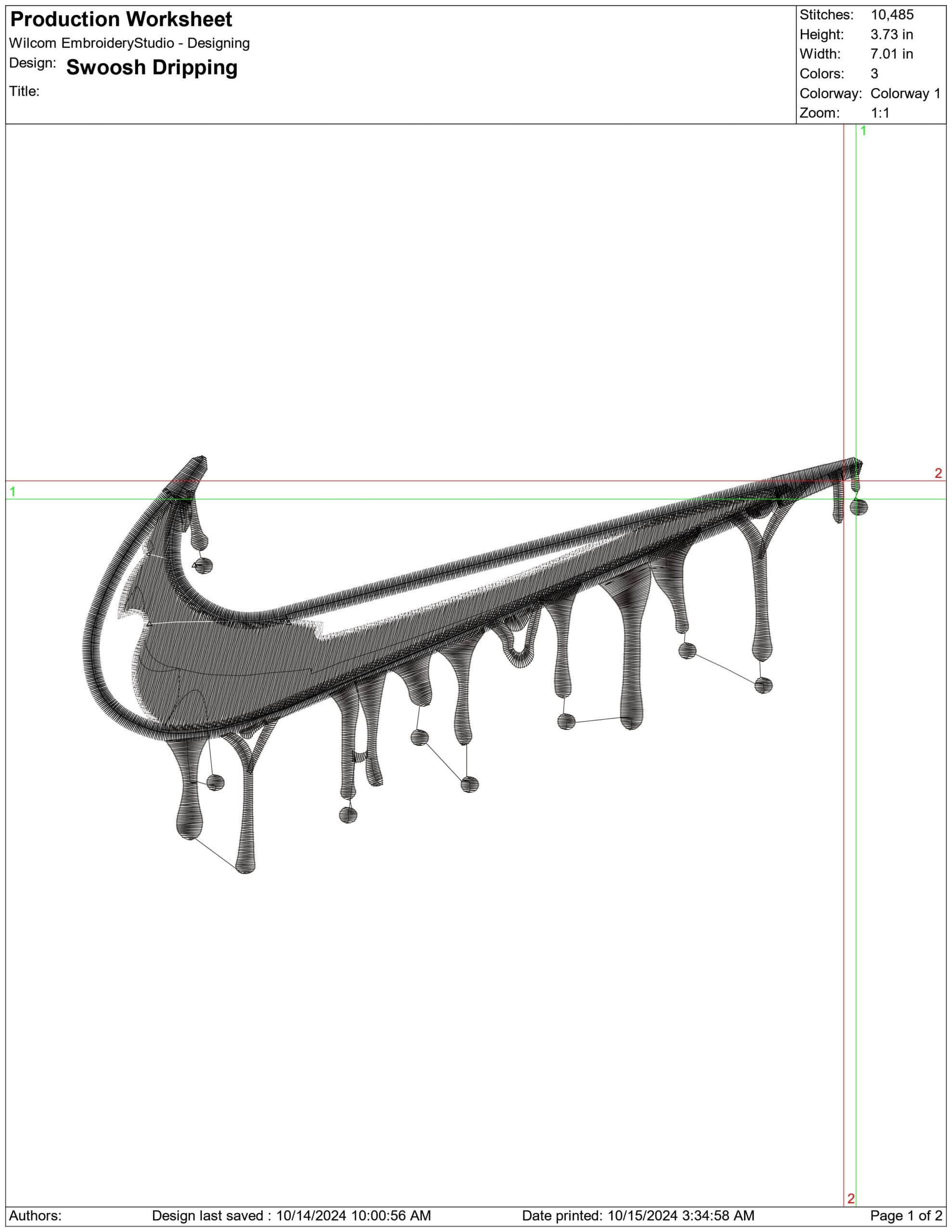 Nike Swoosh dripping Swoosh- Nike embroidery design file - instant download — view 2