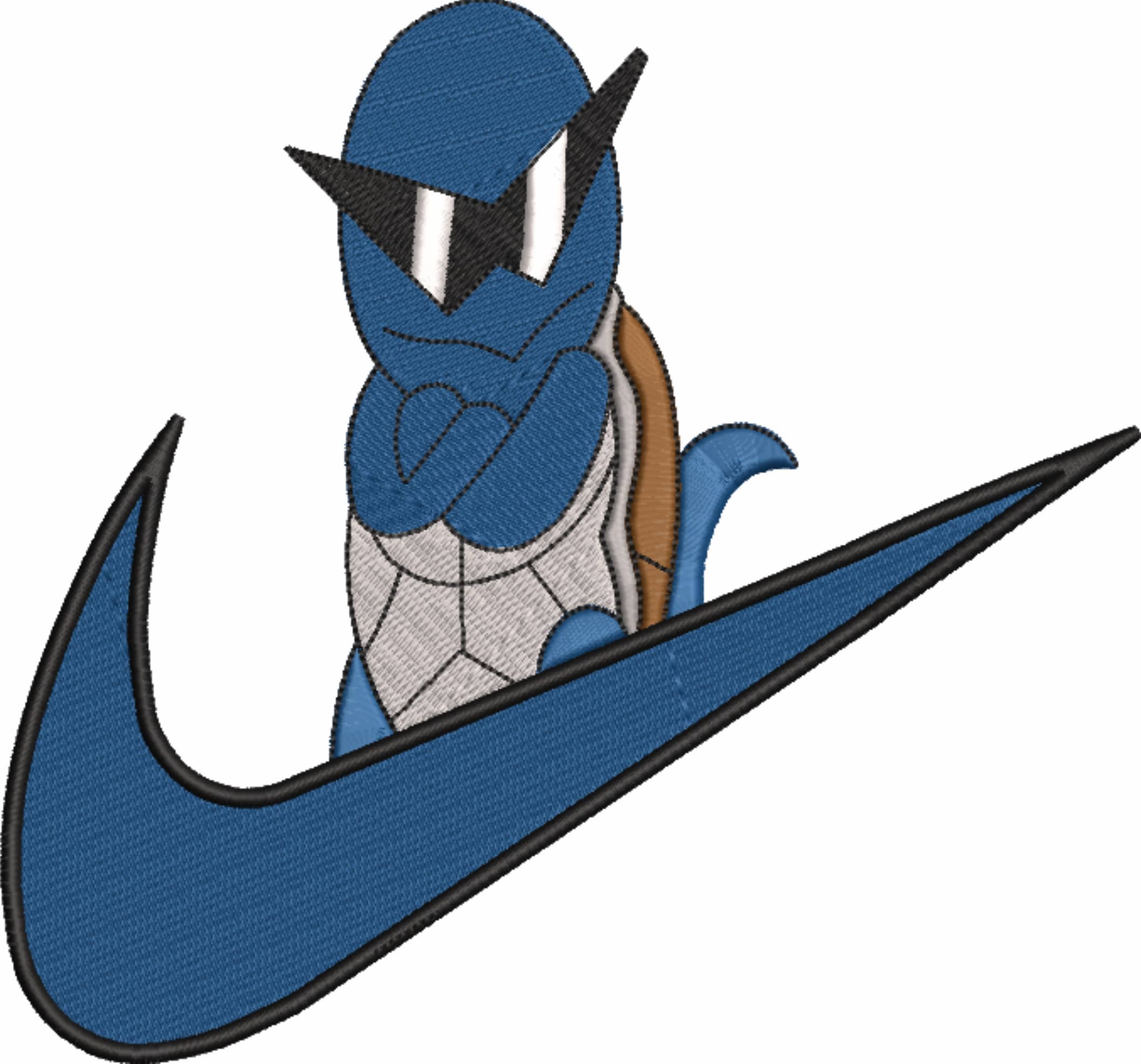 Nike Swoosh Squirtie - Anime embroidery design - embroidery file - instant download — view 4
