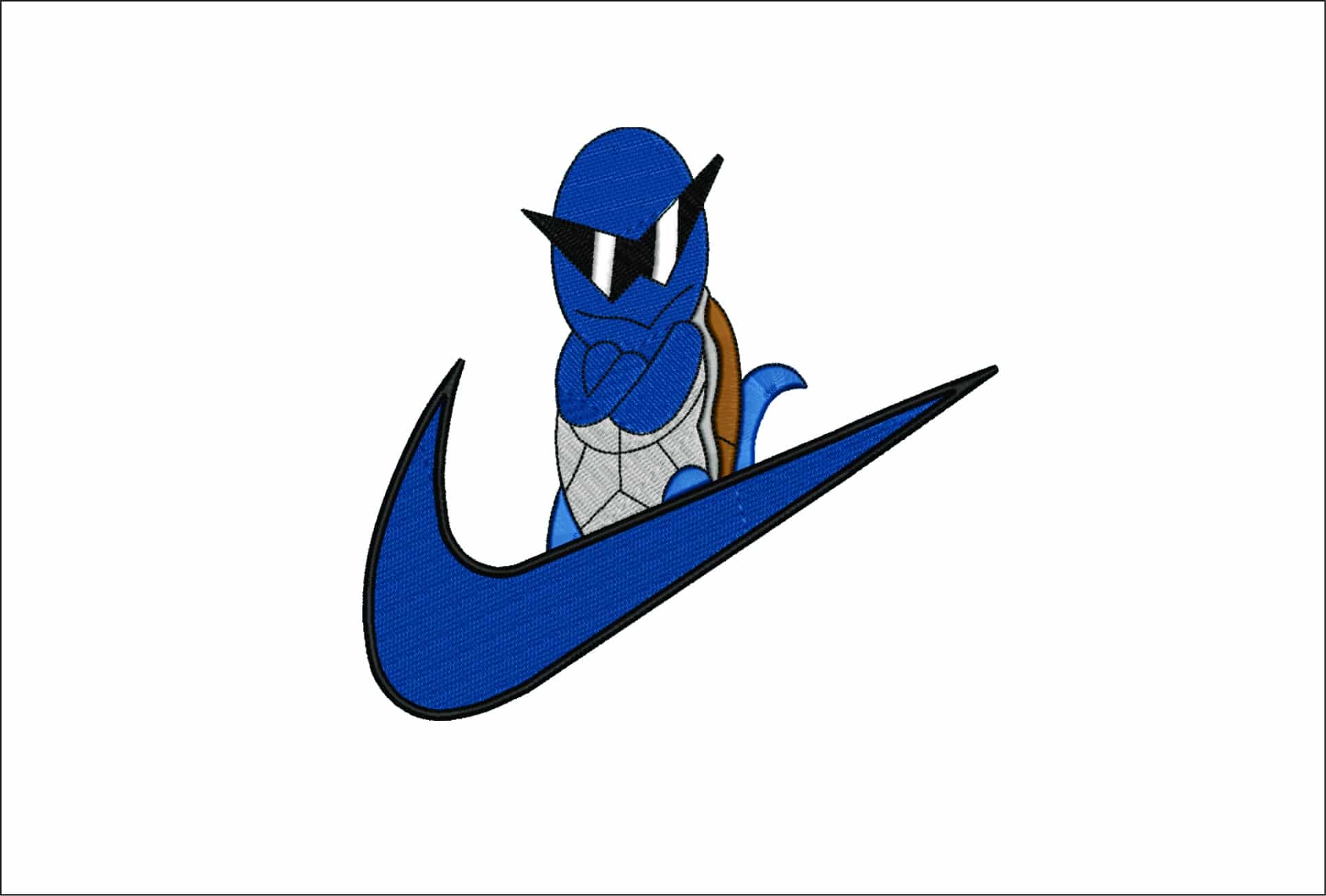 Nike Swoosh Squirtie - Anime embroidery design - embroidery file - instant download