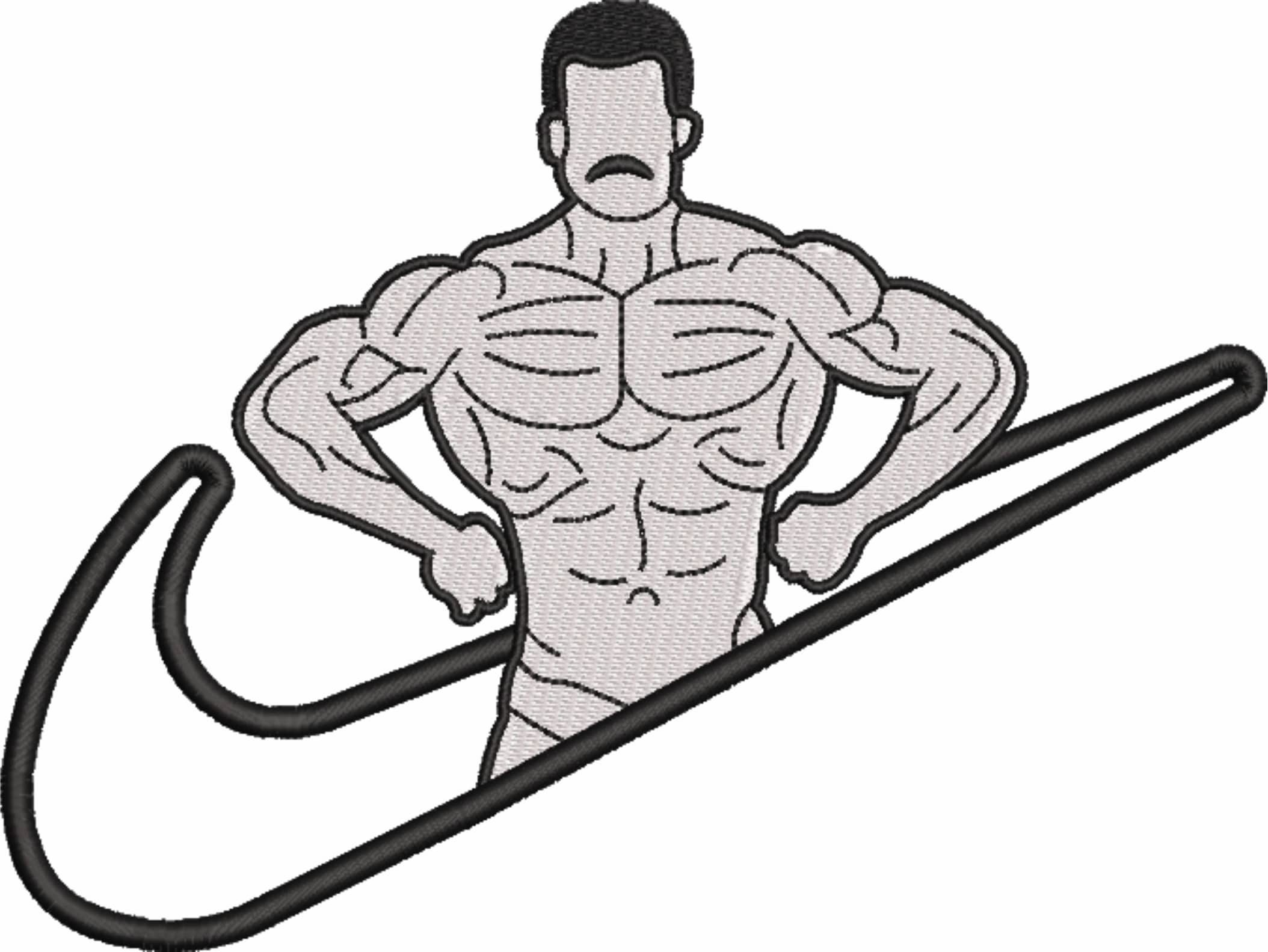 Nike Swoosh body Builder - Nike embroidery design - instant download — view 4