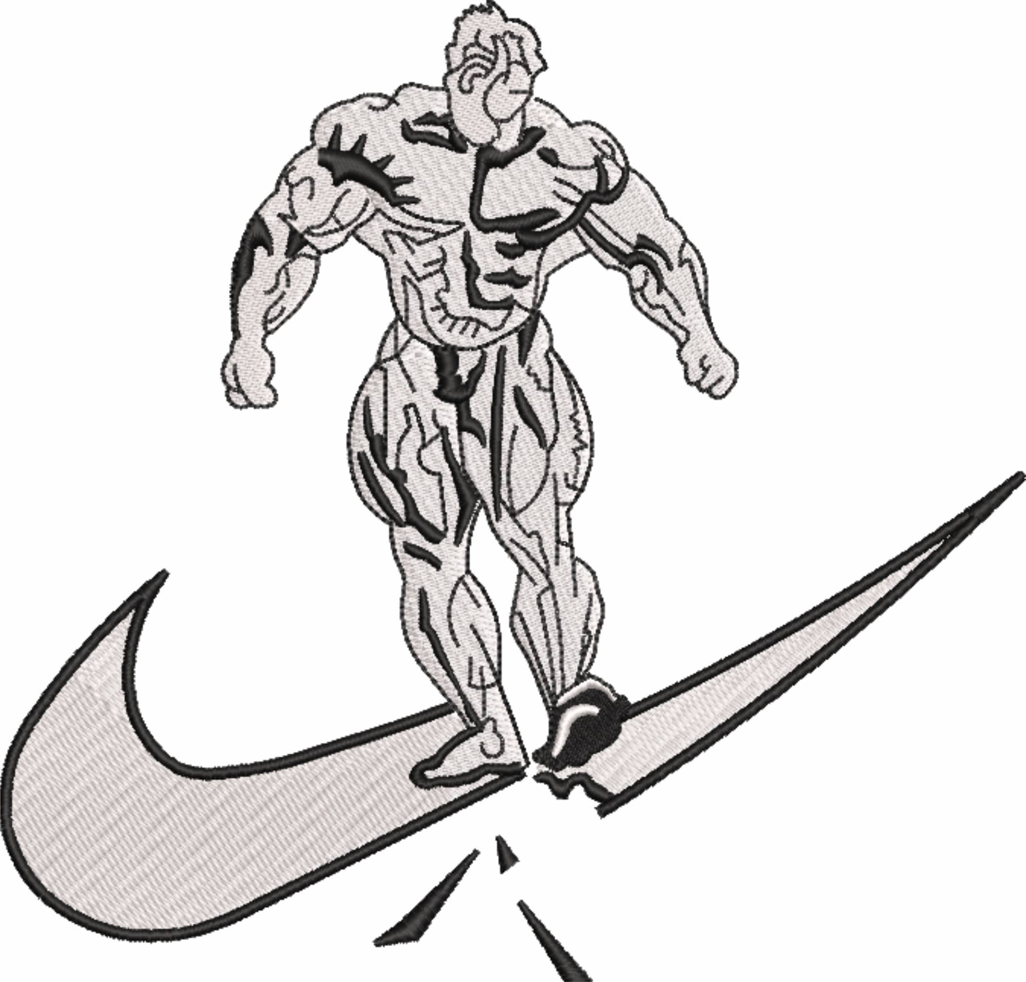 Nike Swoosh Body Builder Breaks Swoosh - Nike embroidery design - instant download — view 4