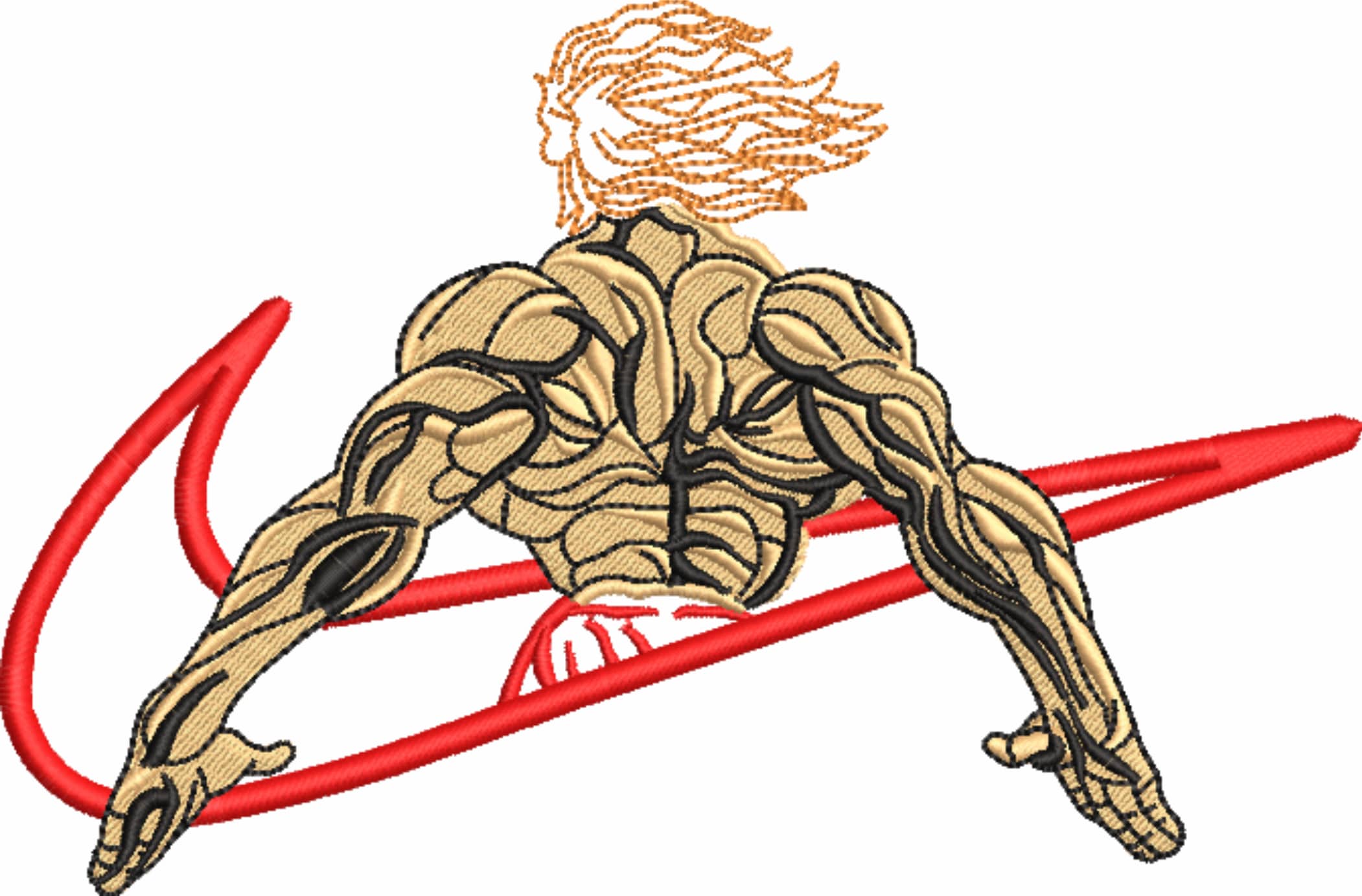 Nike Swoosh Body Builder Back - Nike embroidery design - instant download — view 4