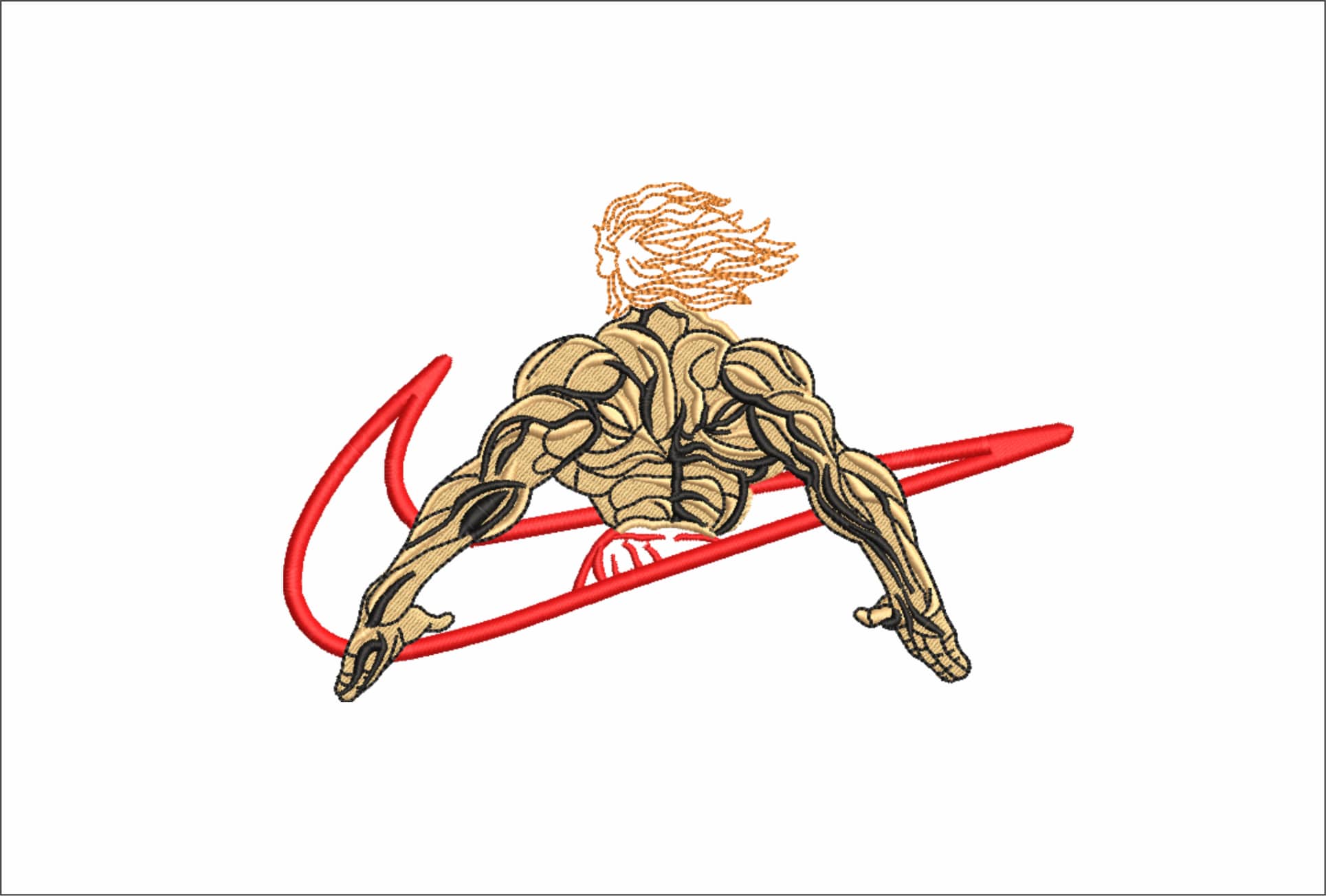 Nike Swoosh Body Builder Back - Nike embroidery design - instant download