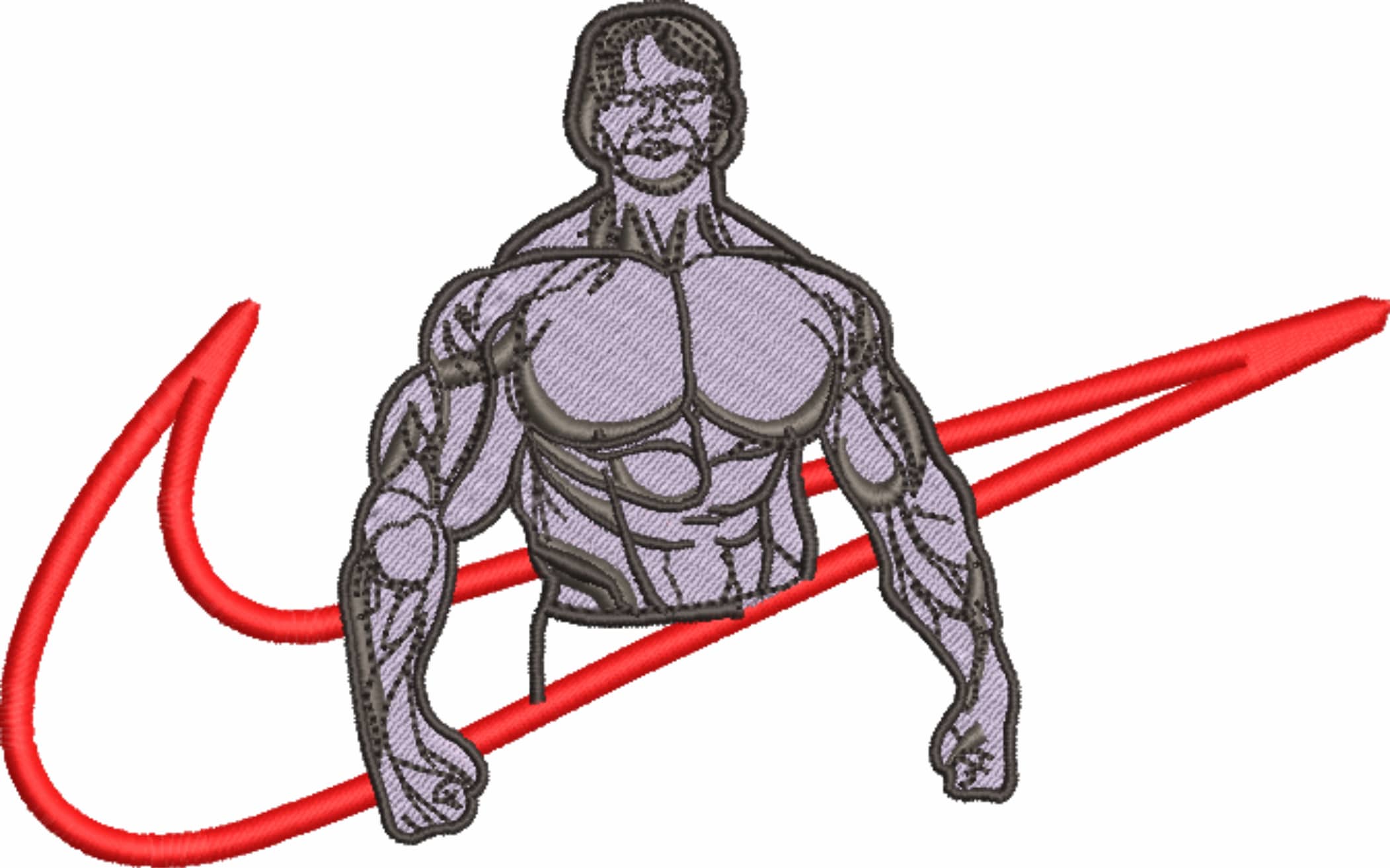 Nike Swoosh Arnie Body Builder - Nike embroidery design - instant download — view 4