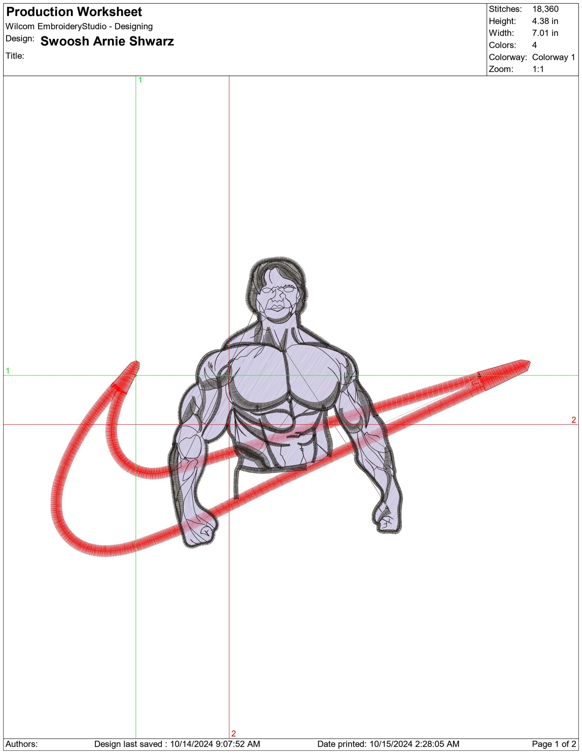 Nike Swoosh Arnie Body Builder - Nike embroidery design - instant download — view 2