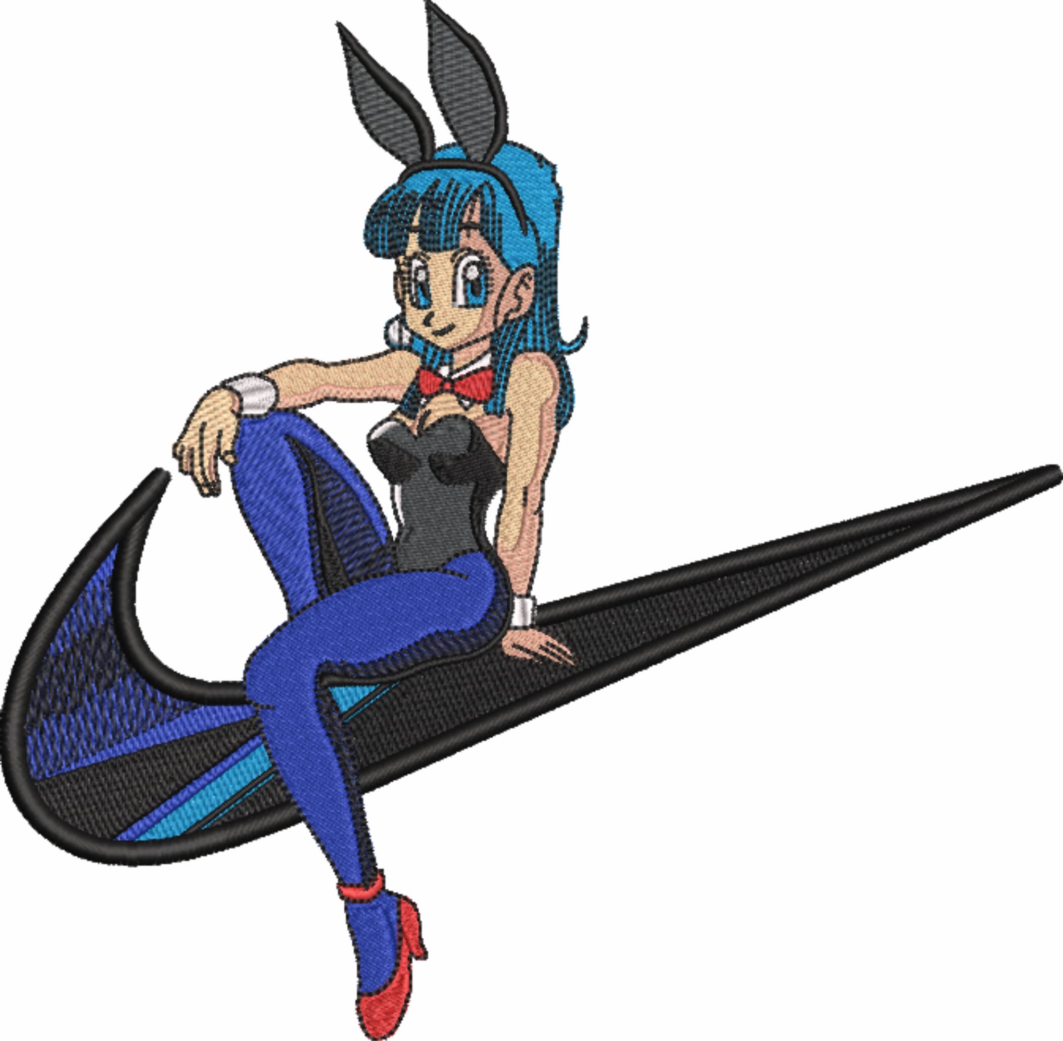 Nike Swoosh Bunny Bulma Dragon Ballz - Anime - Nike embroidery design - instant download — view 4