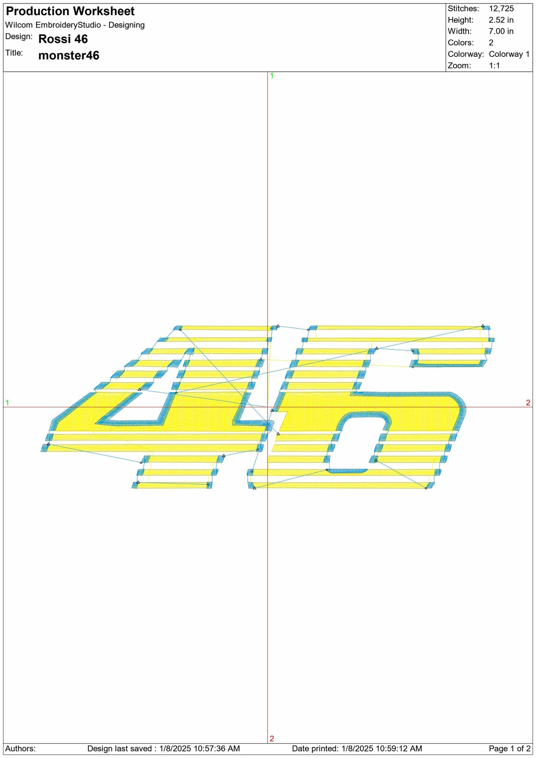 Valentino Rossi The Doctor VR46 Embroidery design - Motor Bike Company machine pattern embroidery file instant download — view 2