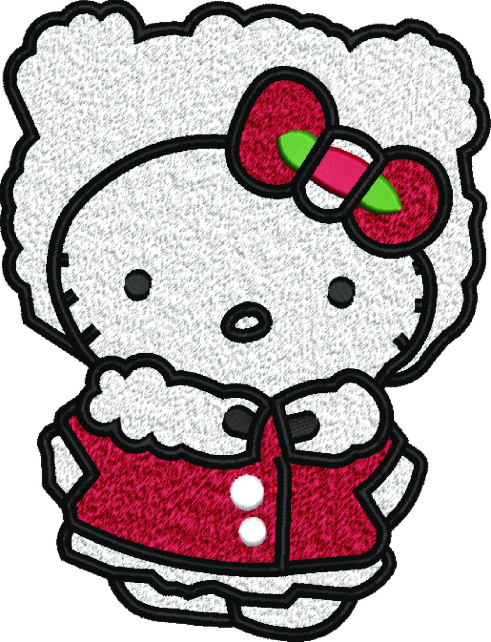 Hello Kitty With Winter Clothes - Nike embroidery design file - instant download — view 5