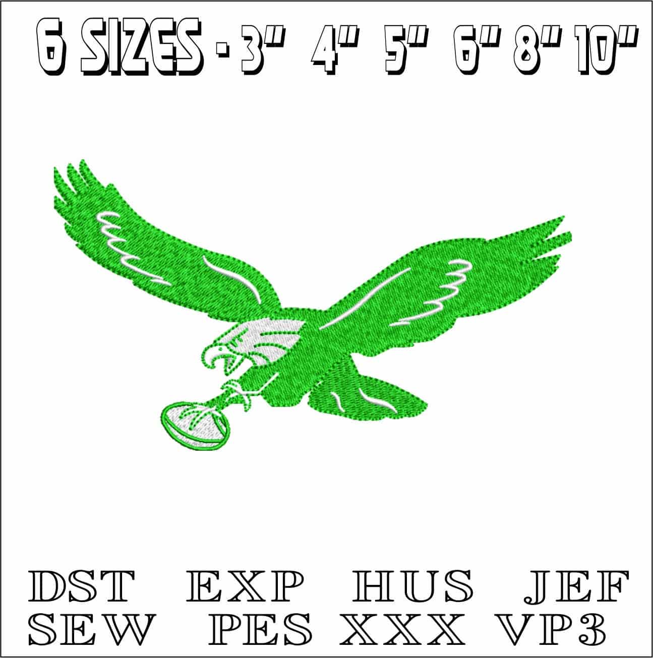 Philadelphia Eagles Swoosh- NFL embroidery design file - instant download — view 2