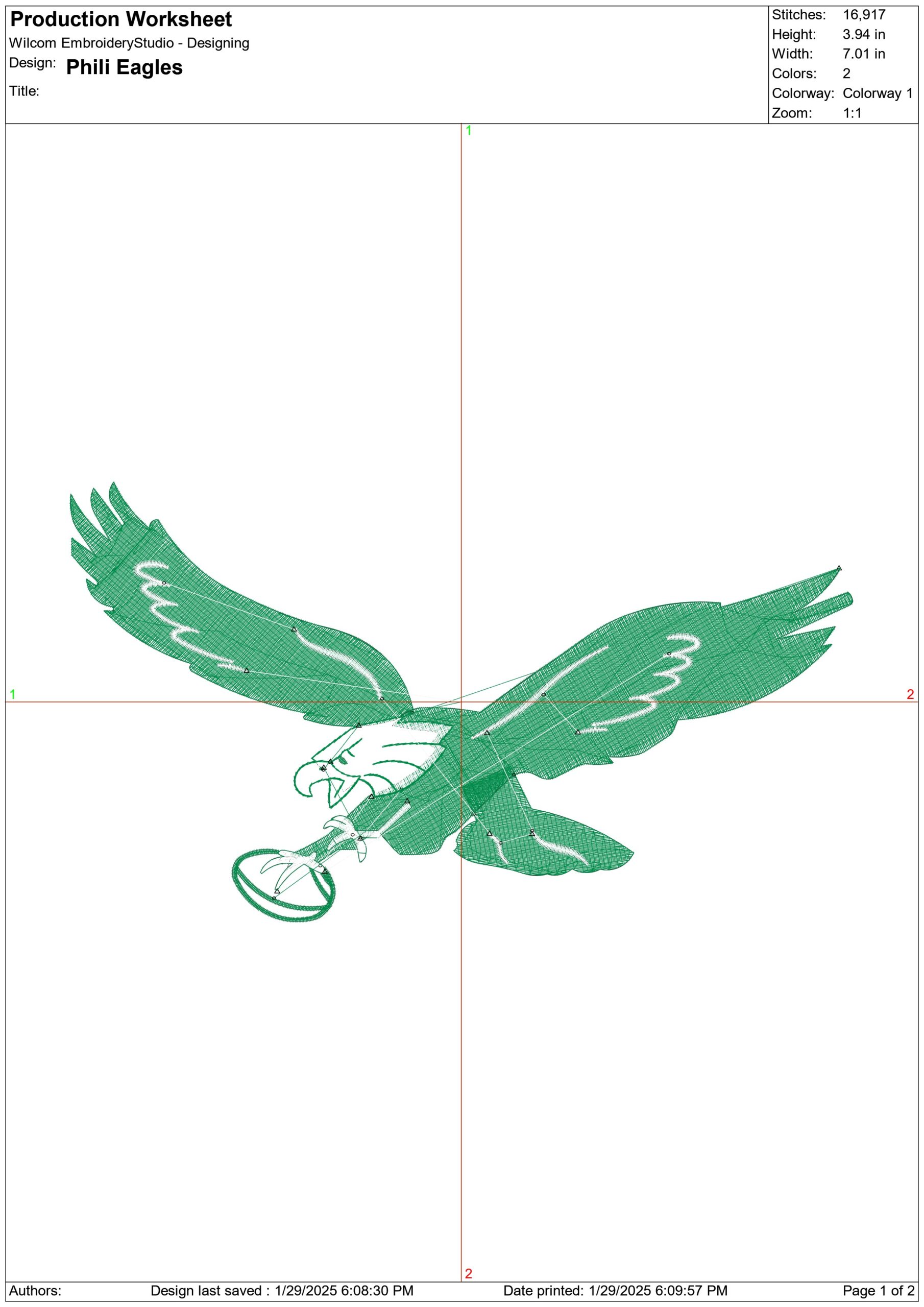 Philadelphia Eagles Swoosh- NFL embroidery design file - instant download — view 3