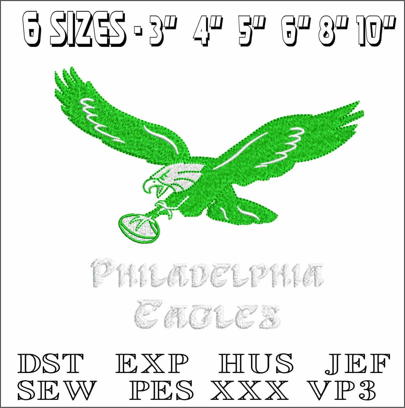 Philadelphia Eagles Name - NFL embroidery design file - instant download — view 2