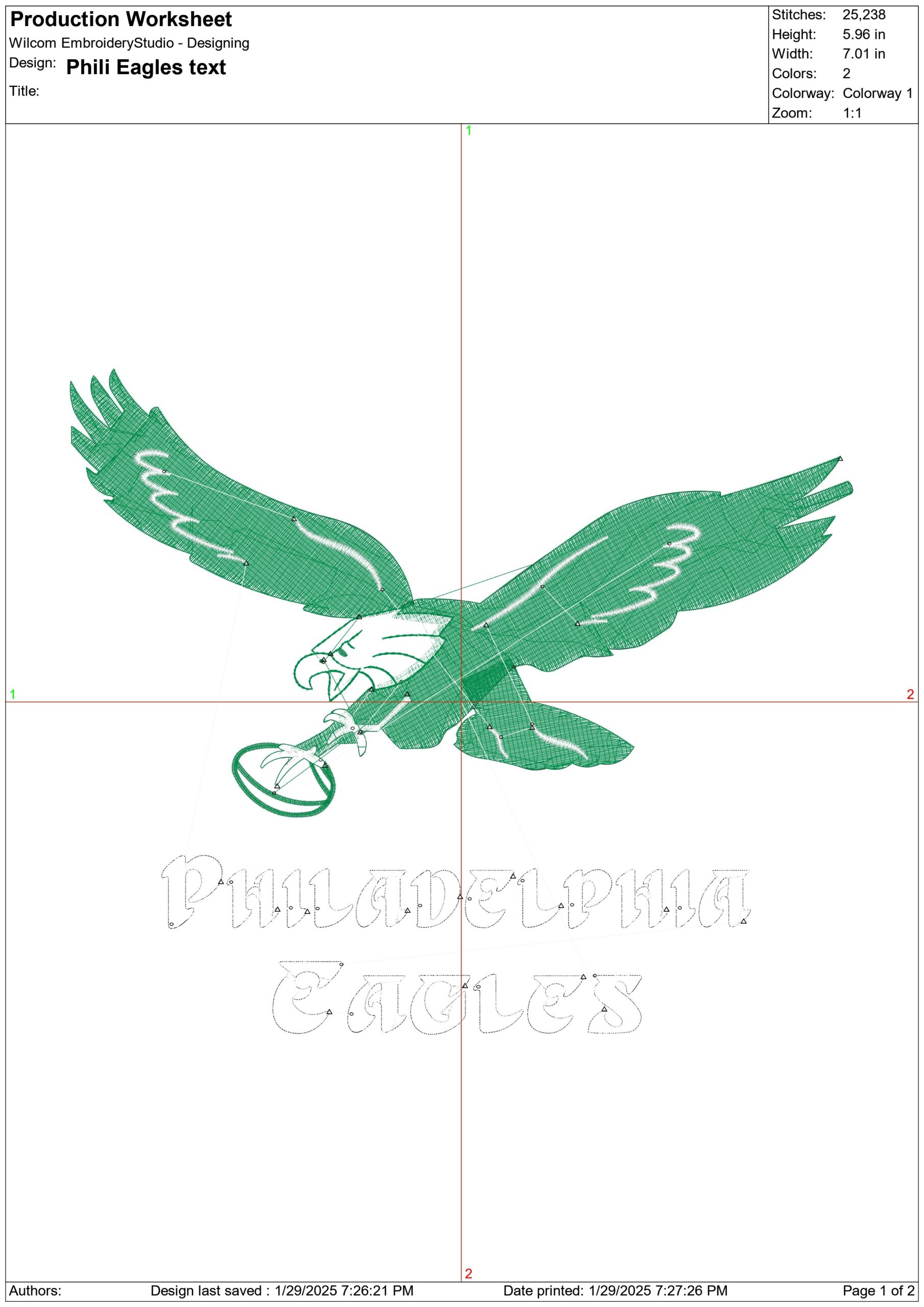 Philadelphia Eagles Name - NFL embroidery design file - instant download — view 3