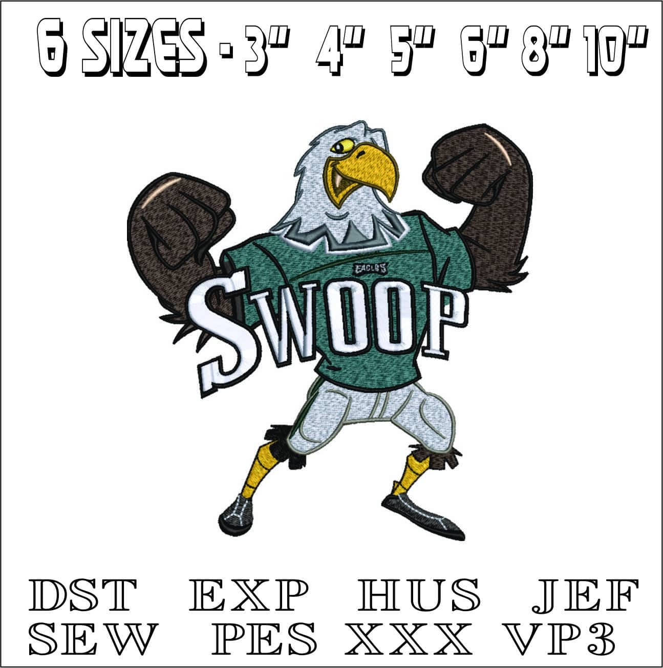 Philadelphia Eagles Swoop- NFL embroidery design file - instant download — view 2