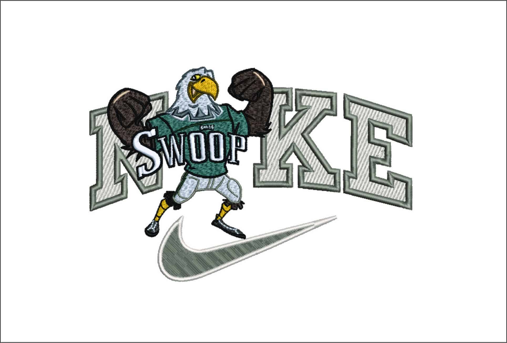 Nike Swoosh Philadelphia Eagles Swoop- NFL embroidery design file - instant download