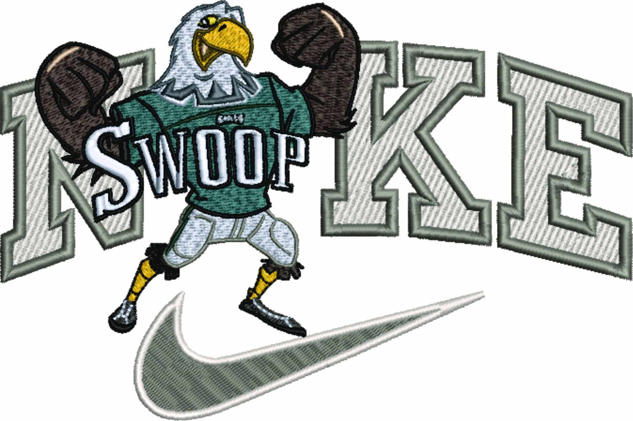 Nike Swoosh Philadelphia Eagles Swoop- NFL embroidery design file - instant download — view 5