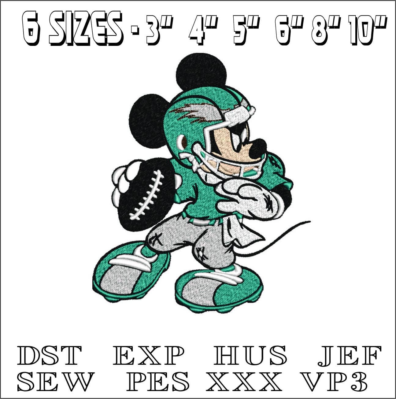 Philadelphia Eagles Mickey Mouse - NFL embroidery design file - instant download — view 2