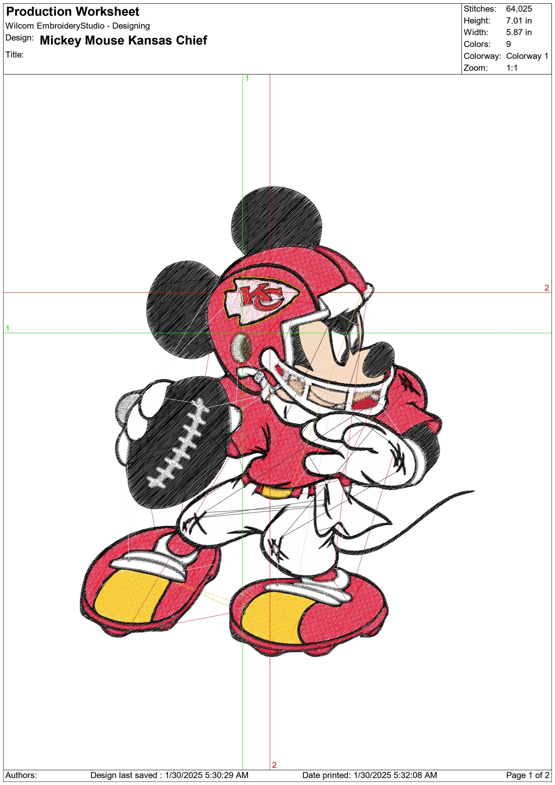Kansas City Chiefs NFL Mickey Mouse -Arrowhead Stadium embroidery machine pattern embroidery file - instant download — view 3