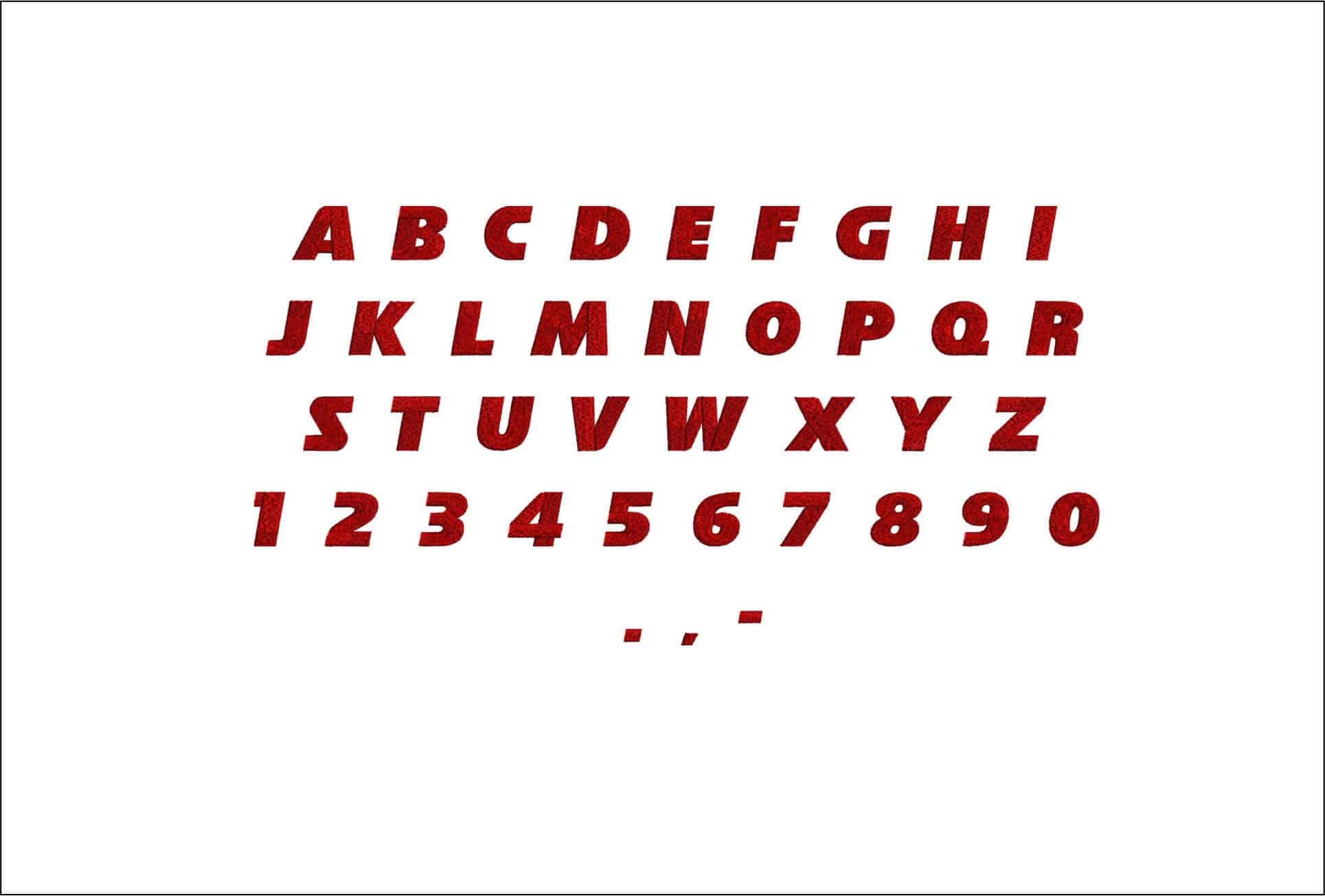 Kansas City Chiefs Embroidery Font Set - 1" 1.5" 2" 2.5" 3" and 4" - Machine Embroidery Alphabet Font - instant download — view 4