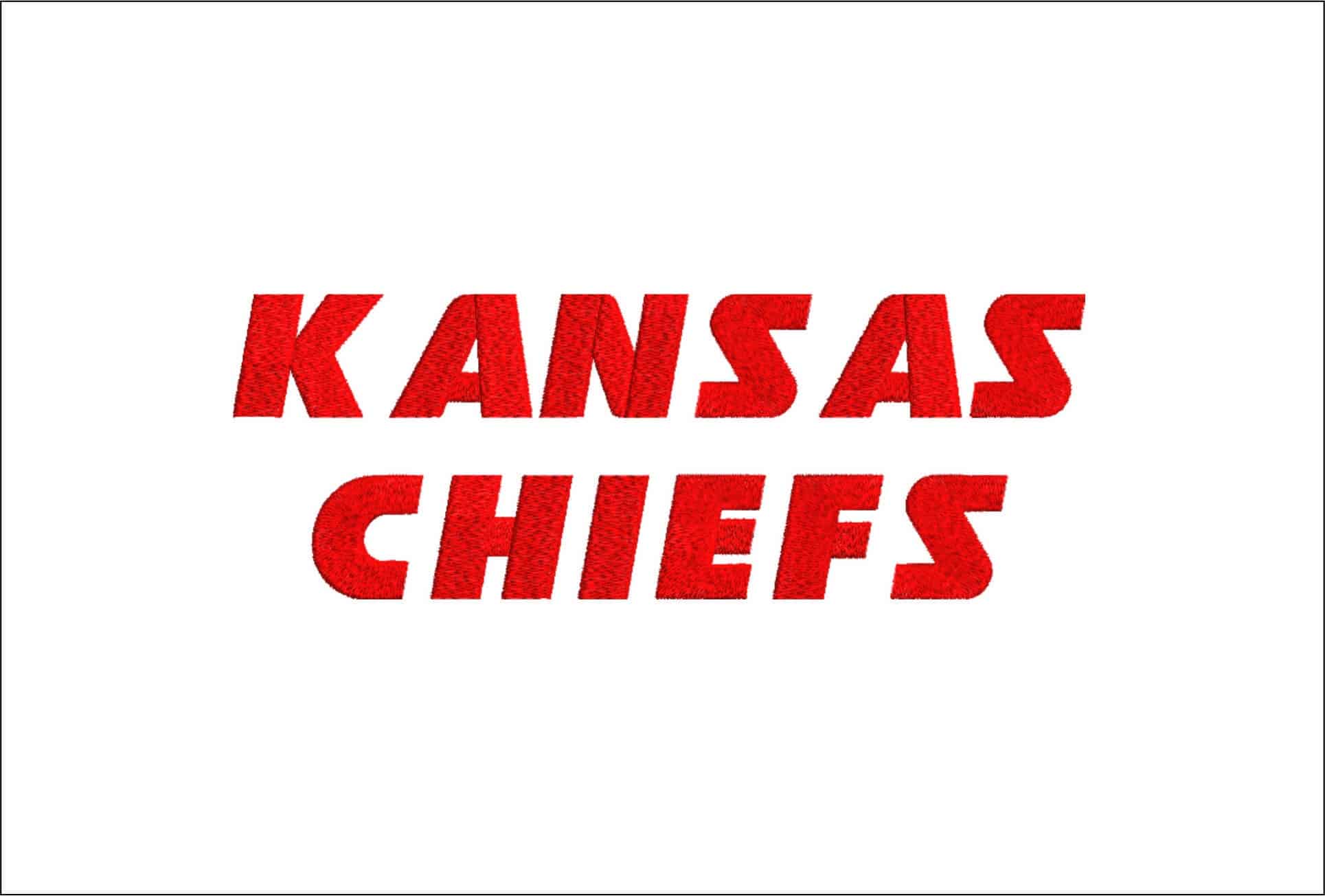 Kansas City Chiefs Embroidery Font Set - 1" 1.5" 2" 2.5" 3" and 4" - Machine Embroidery Alphabet Font - instant download