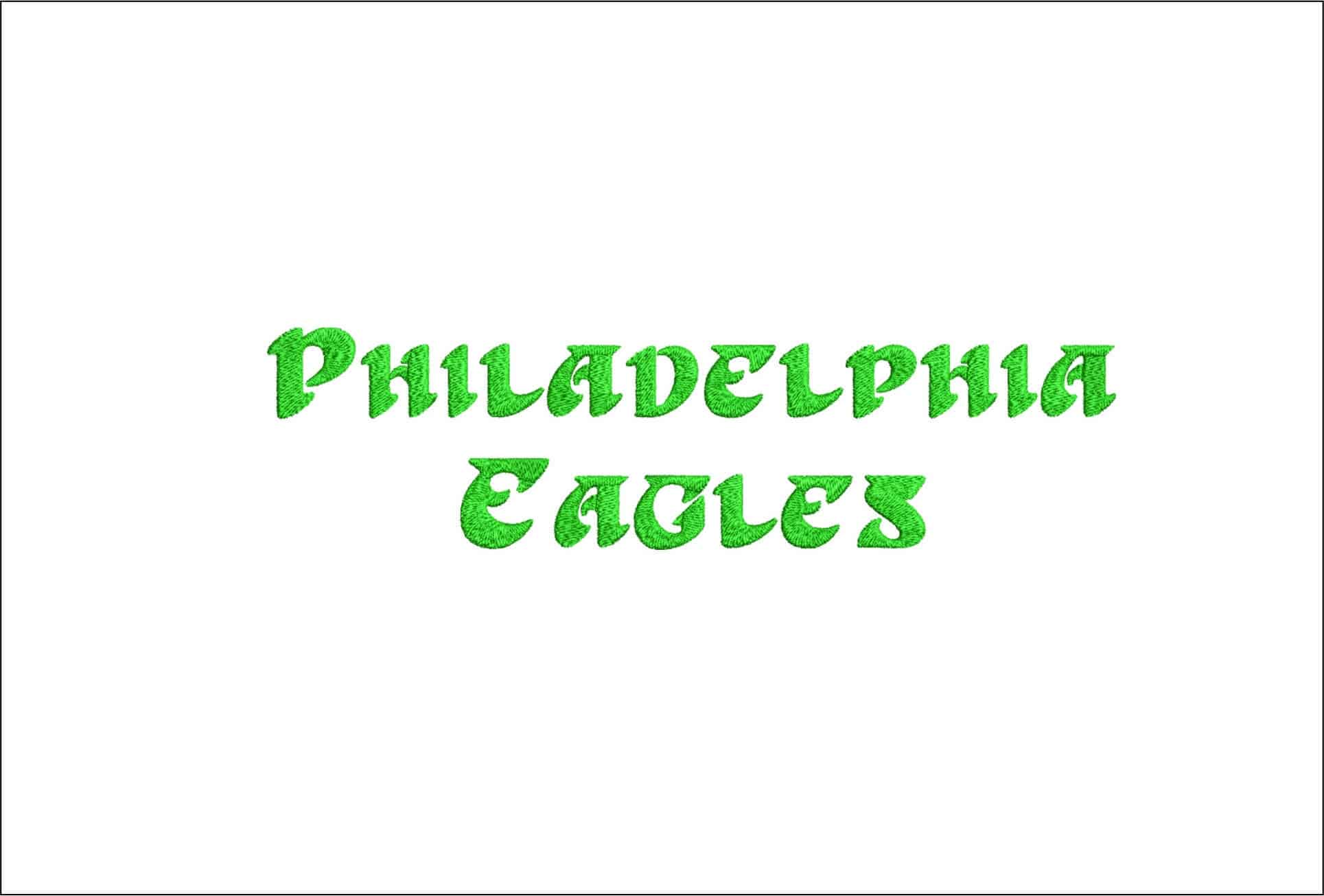 Philadelphia Eagles Embroidery Font Set - 1" 1.5" 2" 2.5" 3" and 4" - Machine Embroidery Alphabet Font - instant download