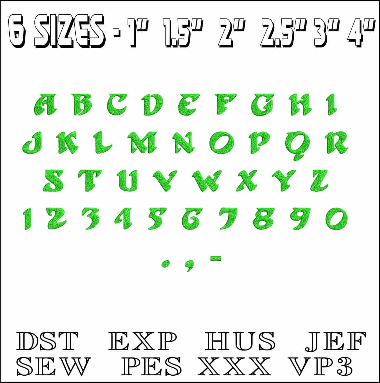 Philadelphia Eagles Embroidery Font Set - 1" 1.5" 2" 2.5" 3" and 4" - Machine Embroidery Alphabet Font - instant download — view 3