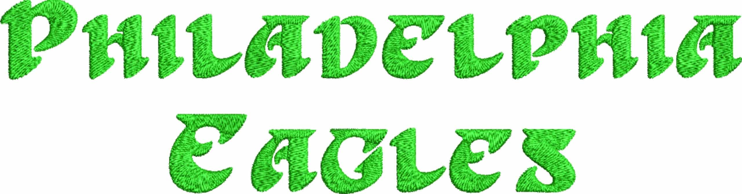 Philadelphia Eagles Embroidery Font Set - 1" 1.5" 2" 2.5" 3" and 4" - Machine Embroidery Alphabet Font - instant download — view 5