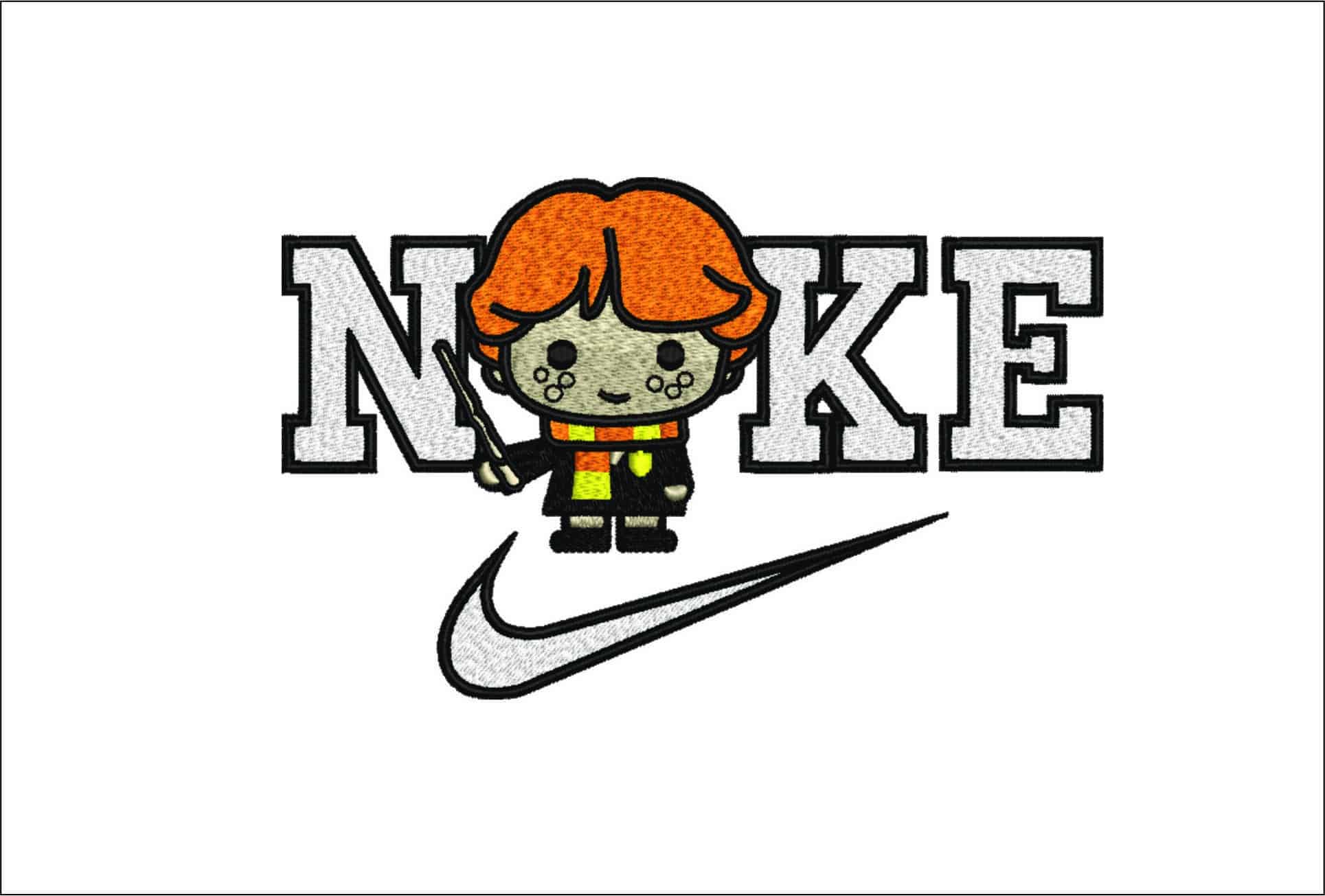 Nike Swoosh Young Ron Weasley - Harry Potter embroidery design file - instant download