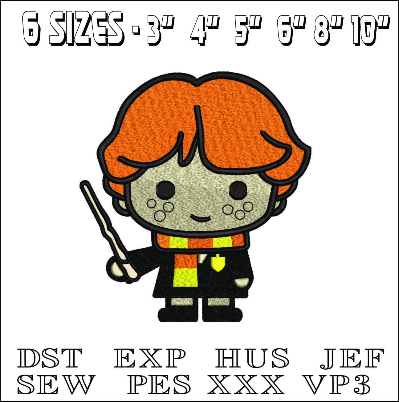 Young Ron Weasley - Harry Potter embroidery design file - instant download — view 2
