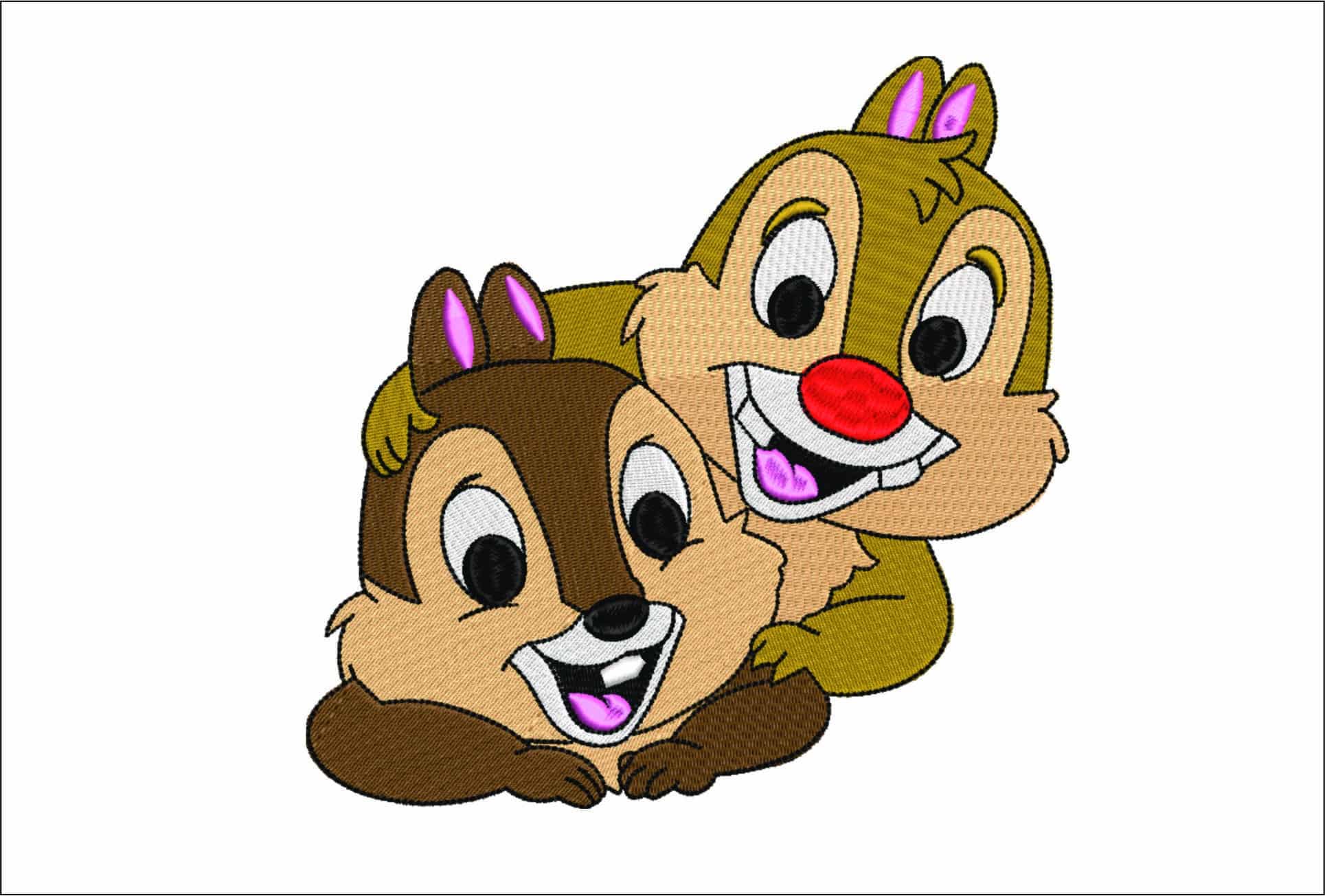 Disney Chipmunks - Chip n Dale - Cartoon embroidery design file - instant download
