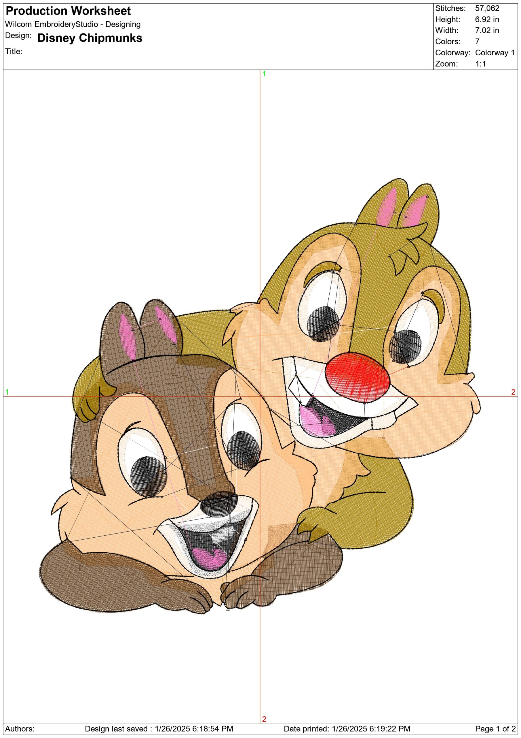 Disney Chipmunks - Chip n Dale - Cartoon embroidery design file - instant download — view 3