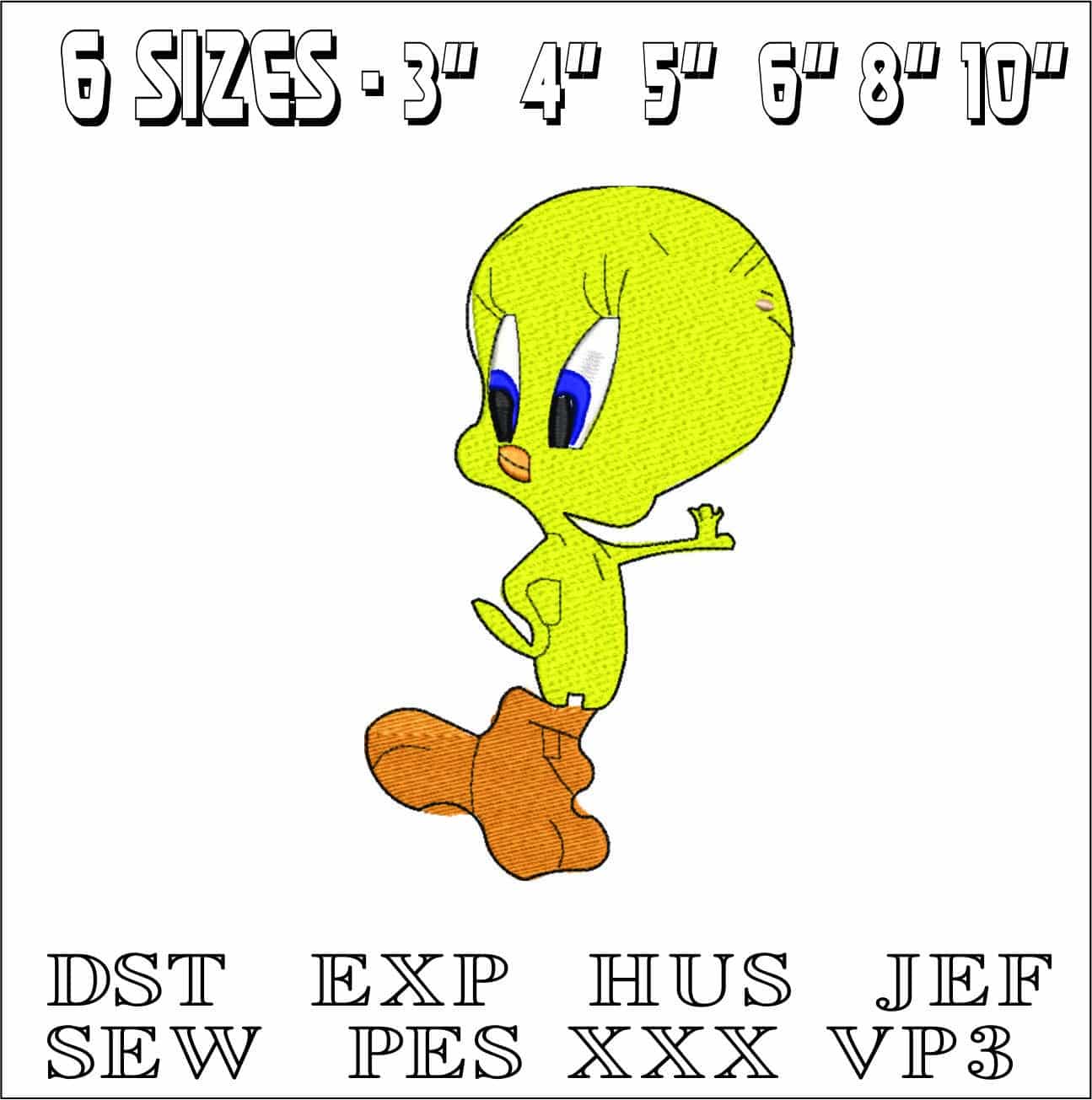 Tweety Pie- Nike Looney Tunes embroidery design file - instant download — view 2