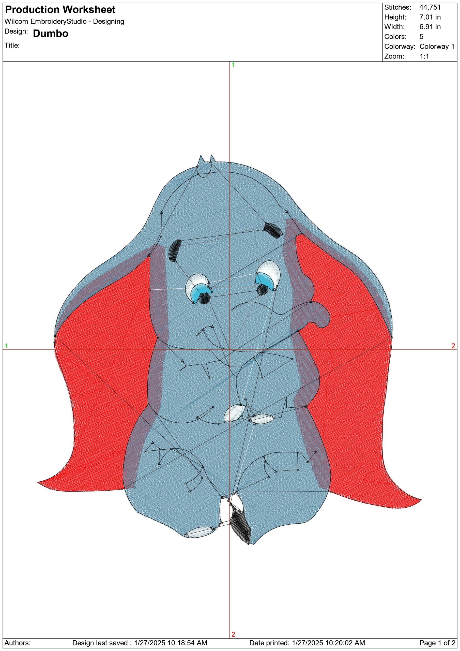 Disney Dumbo - Nike Cartoon embroidery design file - instant download — view 3