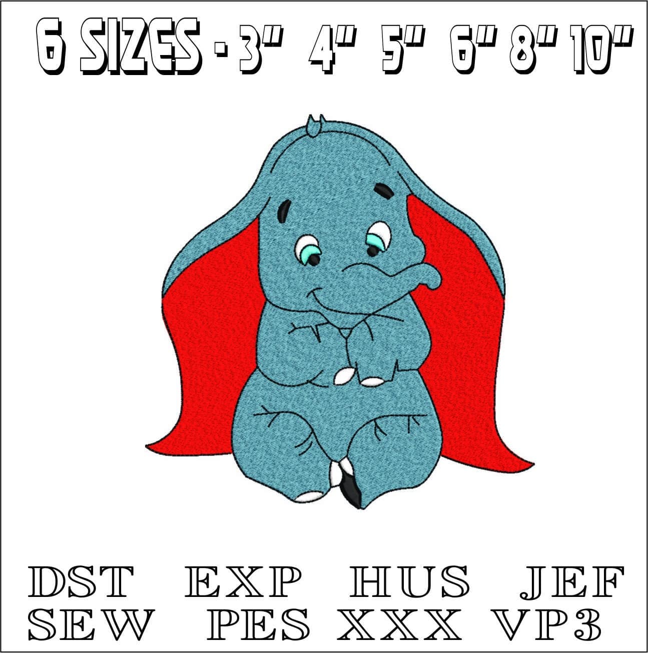 Disney Dumbo - Nike Cartoon embroidery design file - instant download — view 2