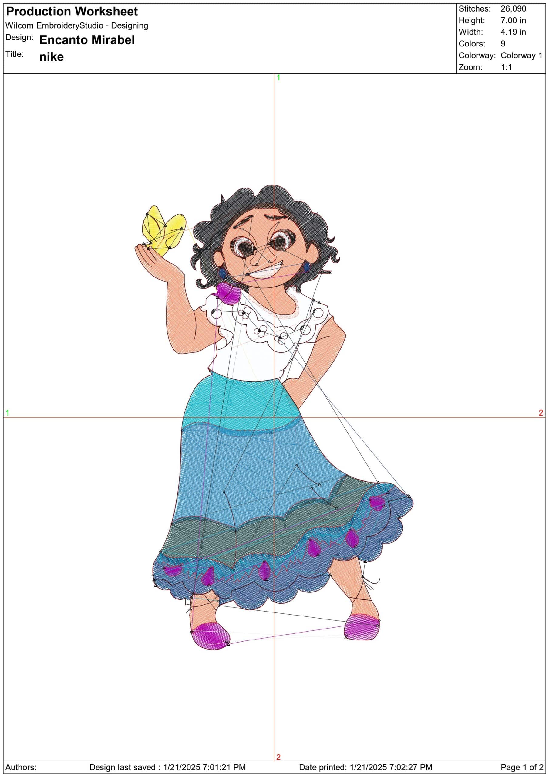 Mirabel - Encanto - Nike Cartoon embroidery design file - instant download — view 3