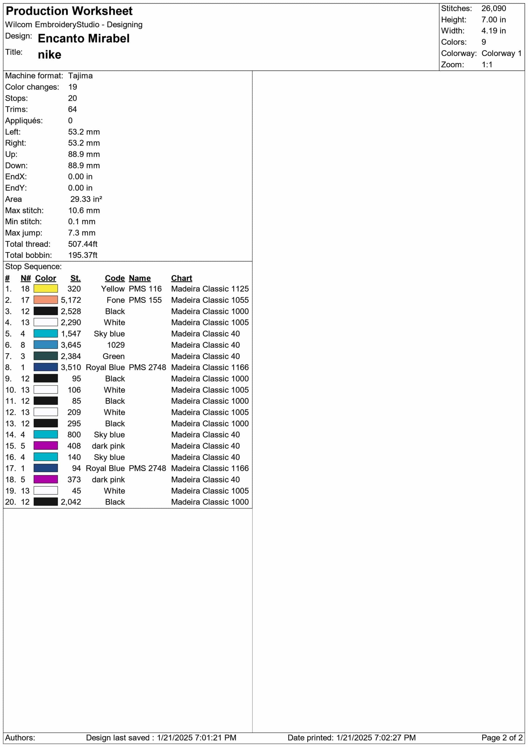 Mirabel - Encanto - Nike Cartoon embroidery design file - instant download — view 4