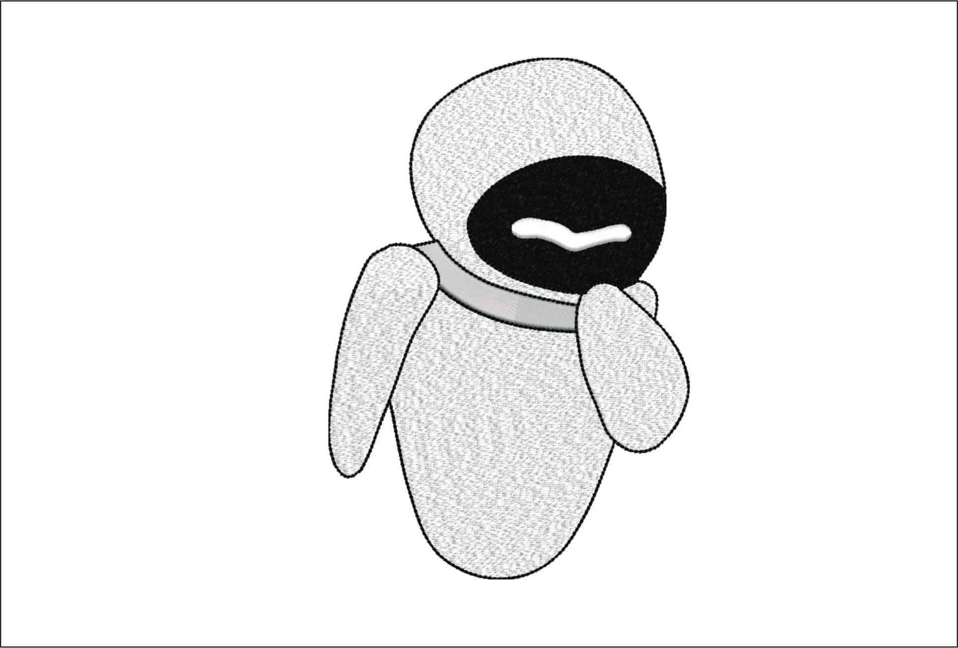 Eve Robot - Wall-E - Nike Cartoon embroidery design file - instant download
