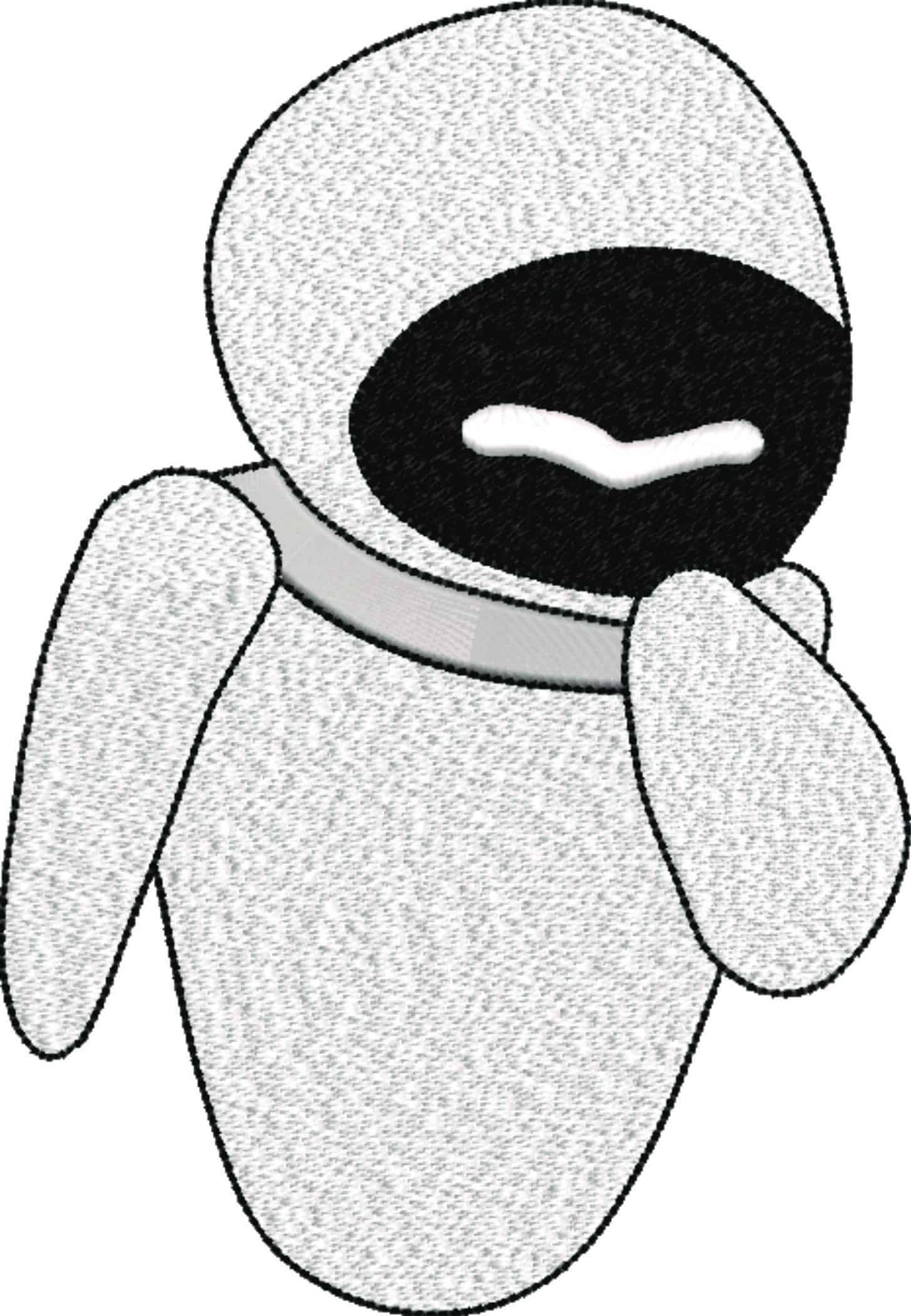 Eve Robot - Wall-E - Nike Cartoon embroidery design file - instant download — view 4