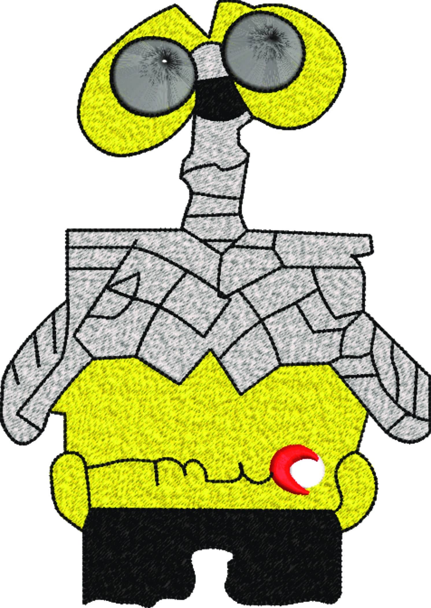 Wall E Robot - Wall-E - Nike Cartoon embroidery design file - instant download — view 5