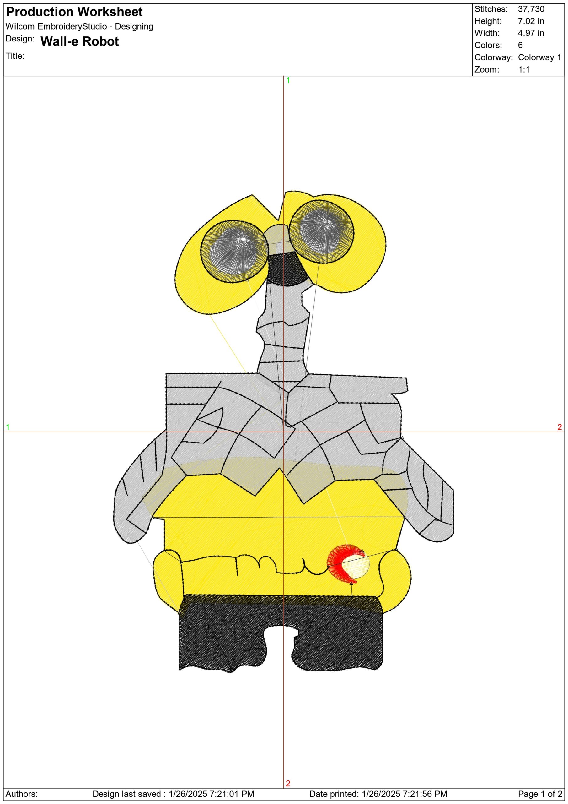 Wall E Robot - Wall-E - Nike Cartoon embroidery design file - instant download — view 3