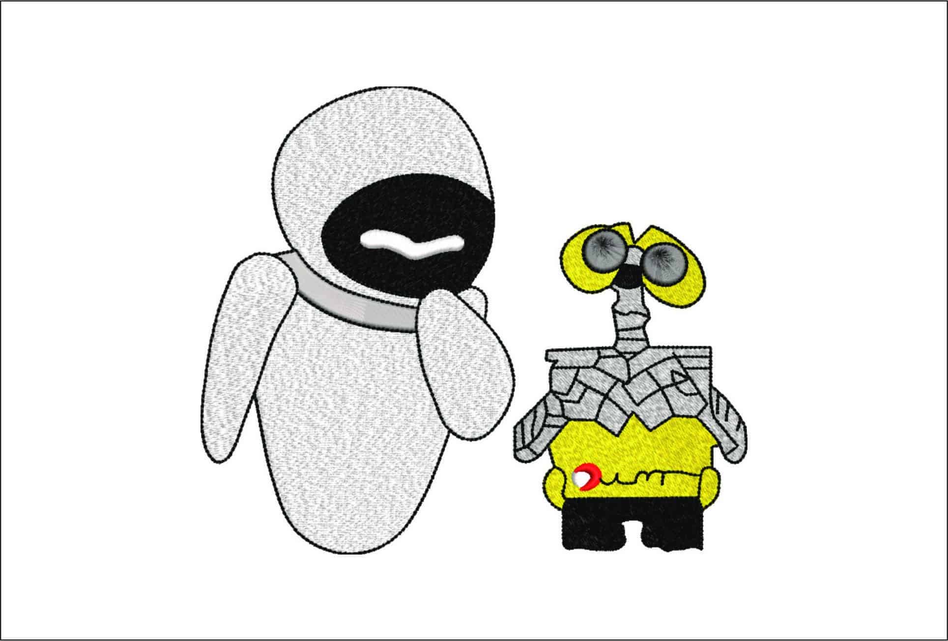 Wall E Robot - Wall-E - Nike Cartoon embroidery design file - instant download