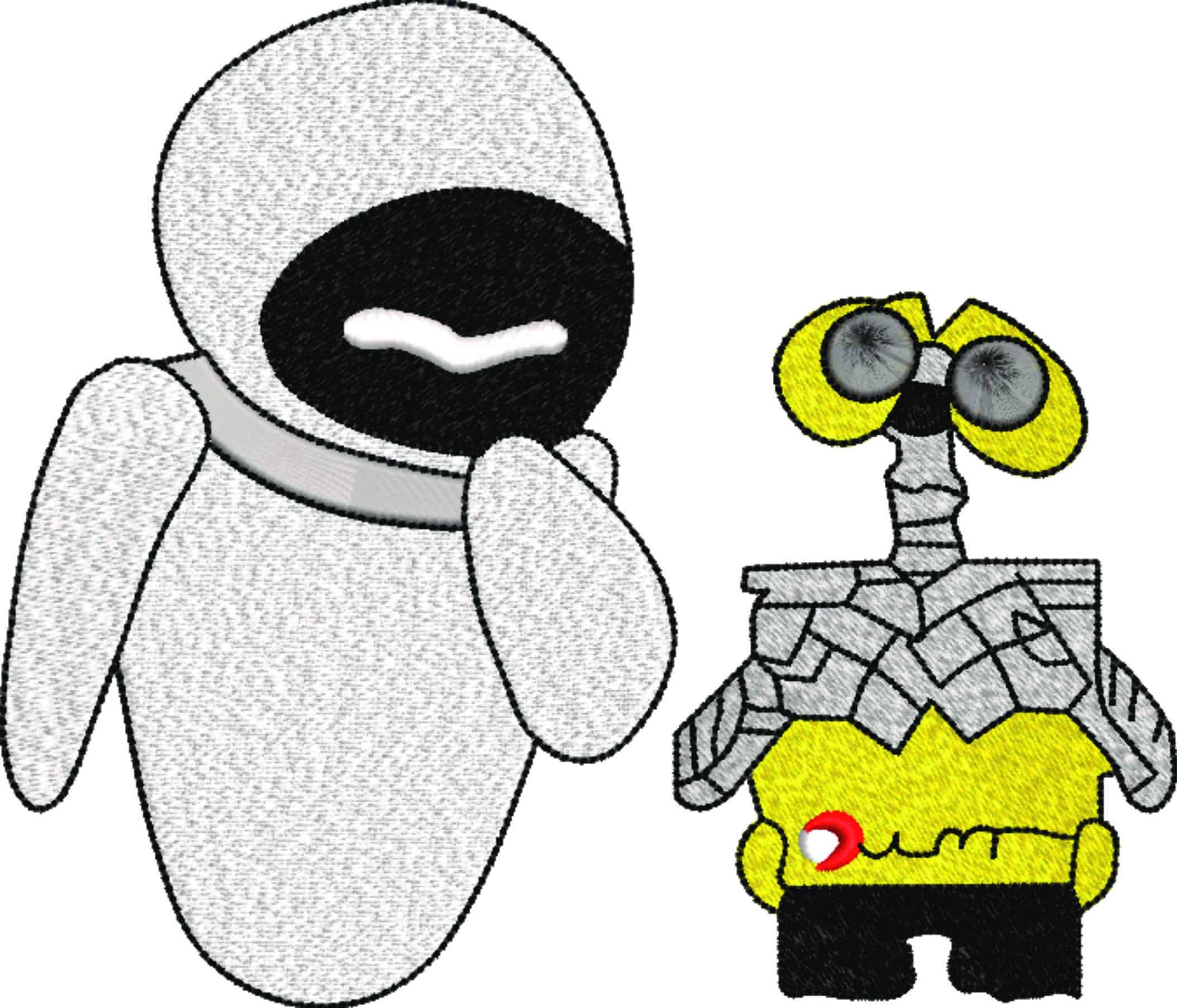 Wall E Robot - Wall-E - Nike Cartoon embroidery design file - instant download — view 5