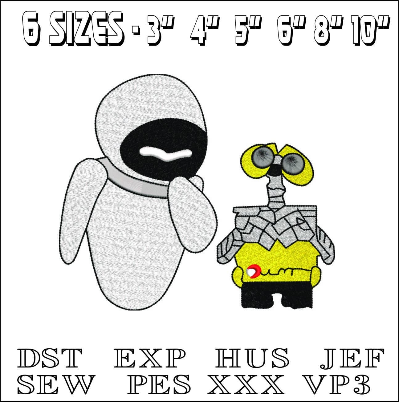 Wall E Robot - Wall-E - Nike Cartoon embroidery design file - instant download — view 2
