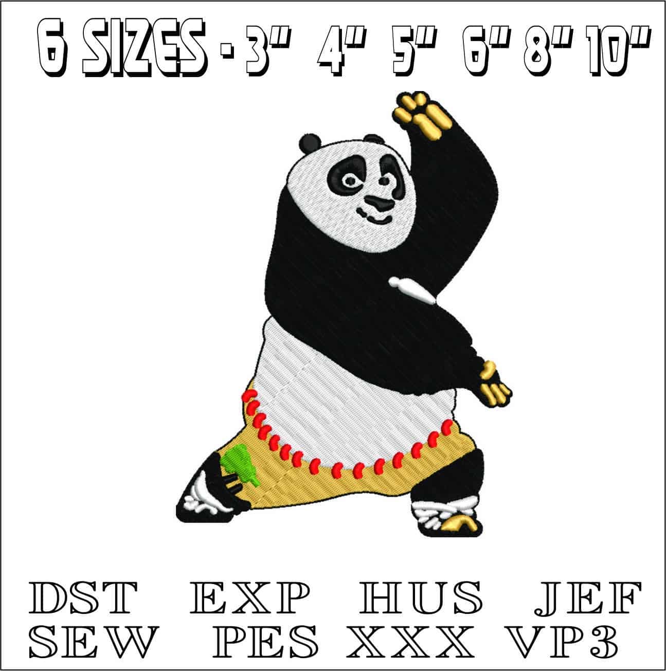Kung fu Panda Pose - Nike Disney Cartoon embroidery design file - instant download — view 2